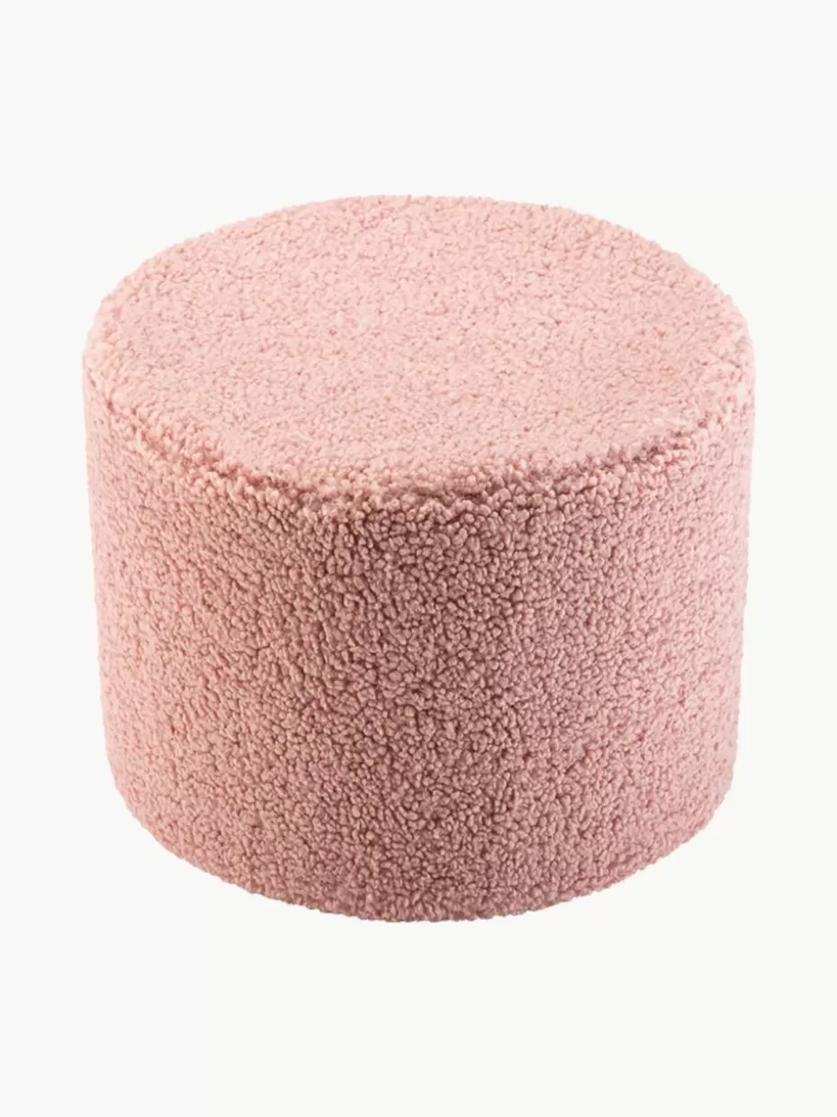 Sitzsäcke-Wigiwama Kinder-Pouf Sugar aus Teddy, Ø 40 cm Teddy Hellrosa