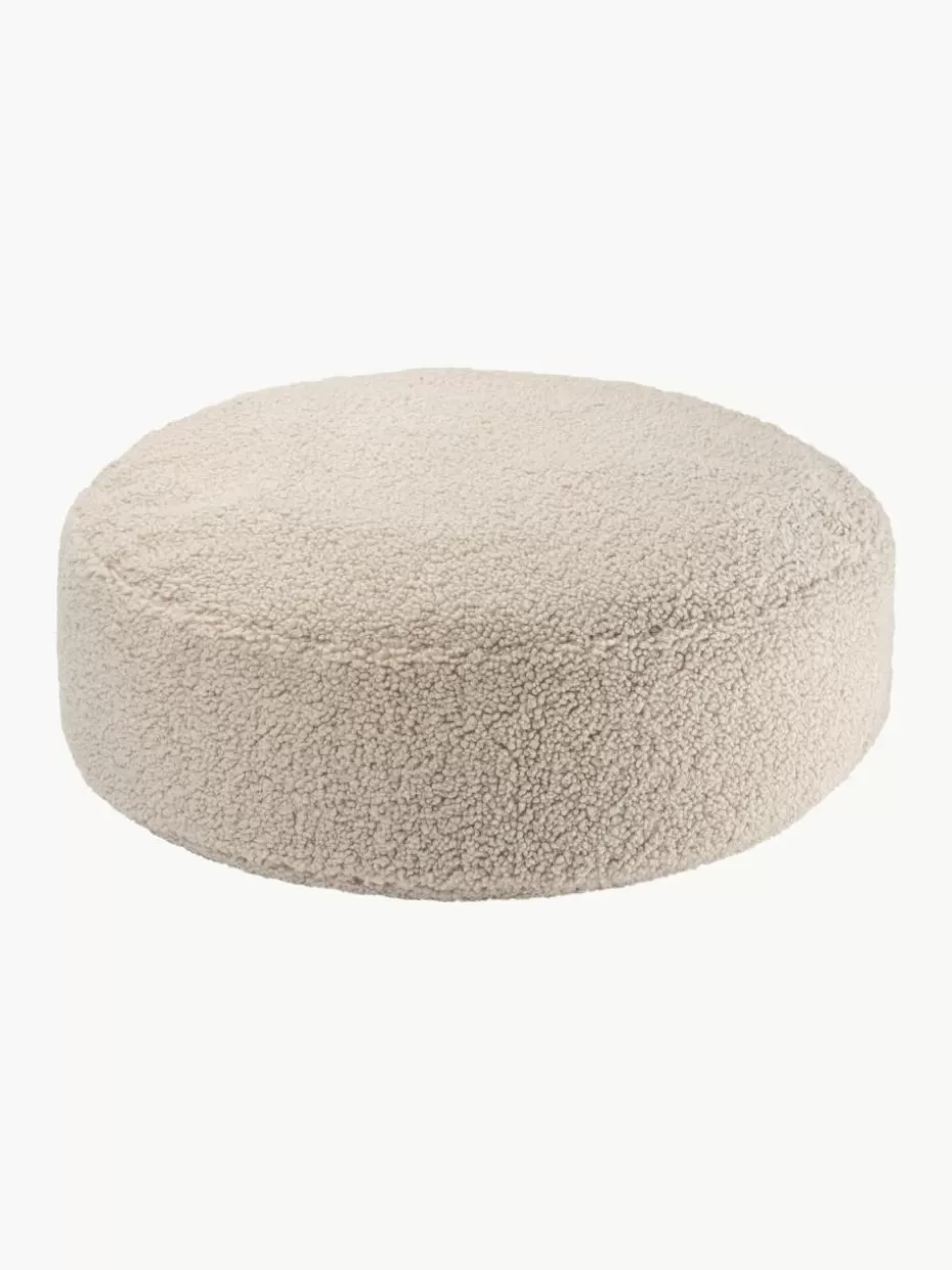 Sitzsäcke-Wigiwama Kinder-Pouf Sugar aus Teddy, Ø 65 cm Teddy Hellbeige