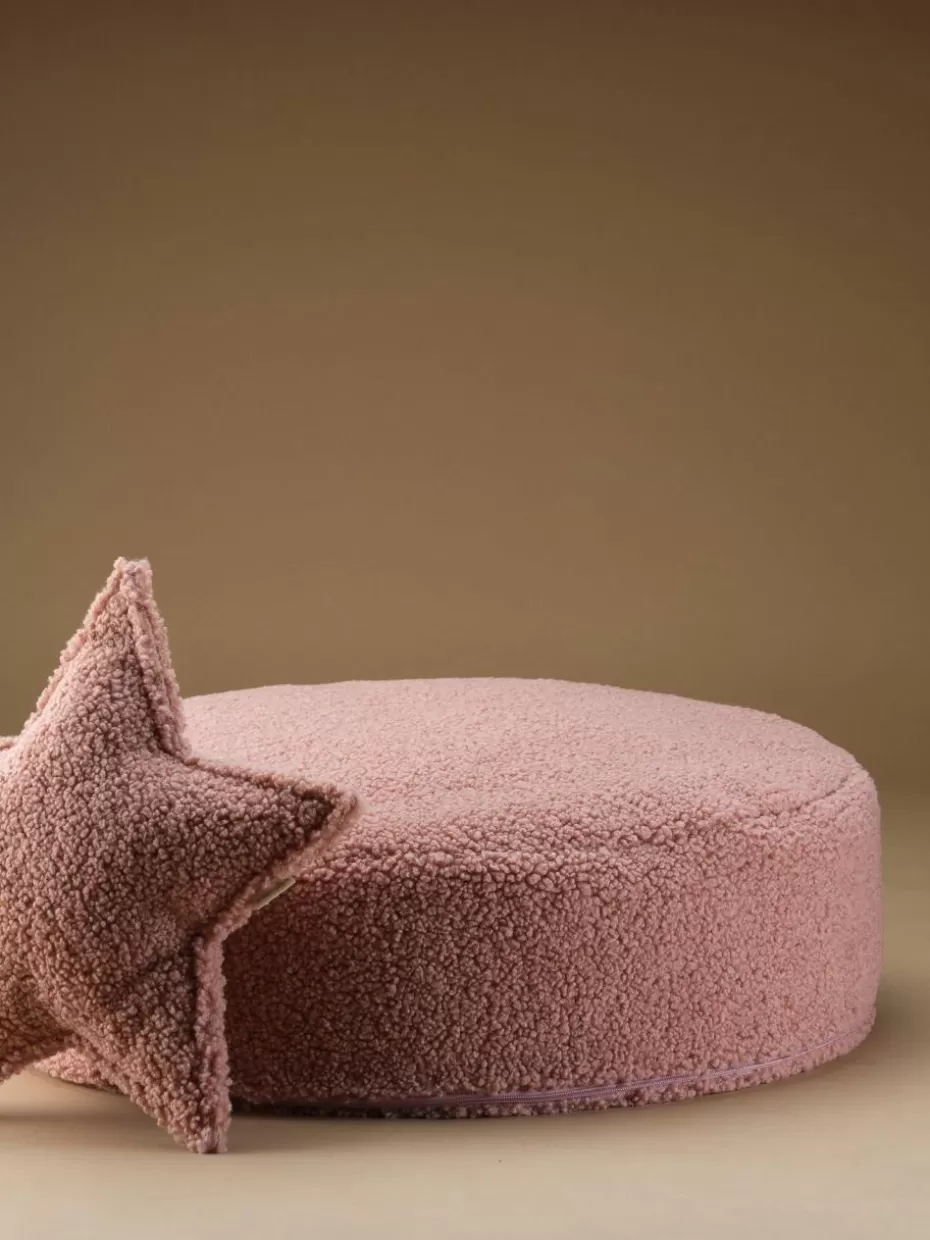 Sitzsäcke-Wigiwama Kinder-Pouf Sugar aus Teddy, Ø 65 cm Teddy Hellrosa