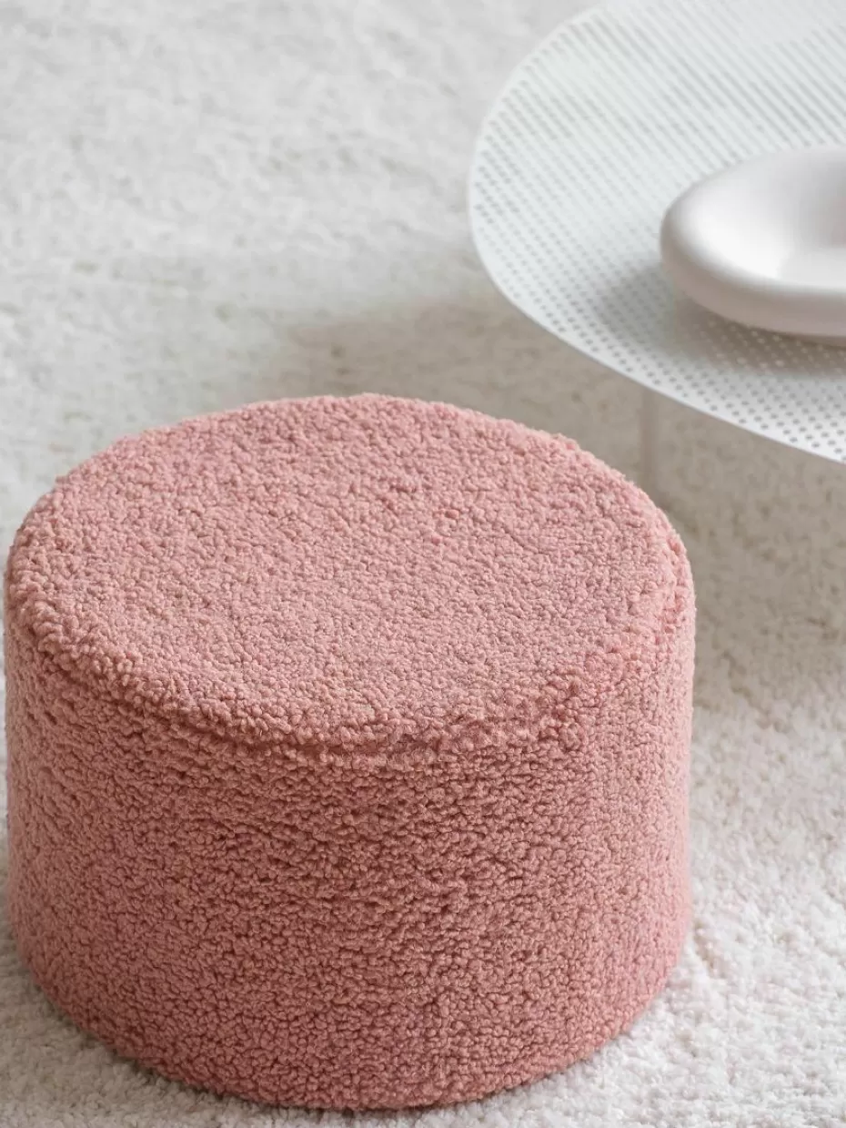 Sitzsäcke-Wigiwama Kinder-Pouf Sugar aus Teddy, Ø 40 cm Teddy Hellrosa