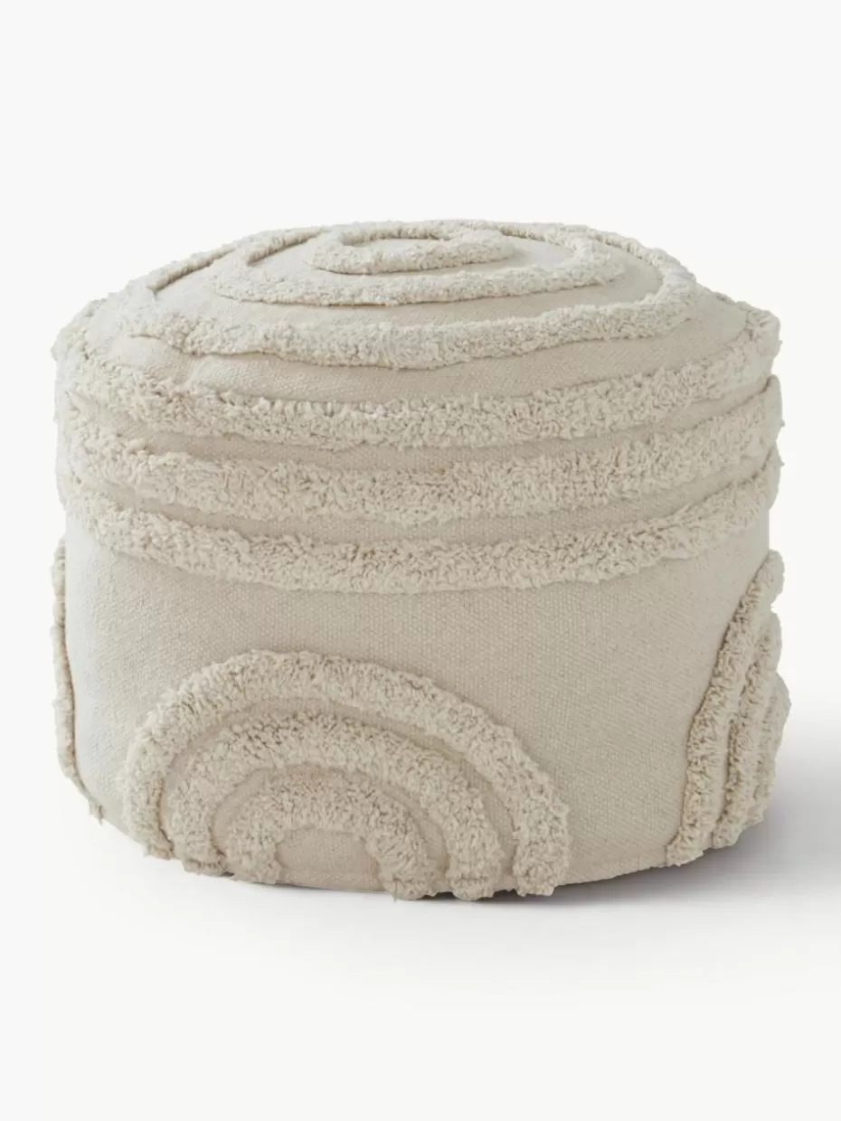 Sitzsäcke-Jotex Kinder-Pouf Sunita aus Baumwolle Webstoff Hellbeige