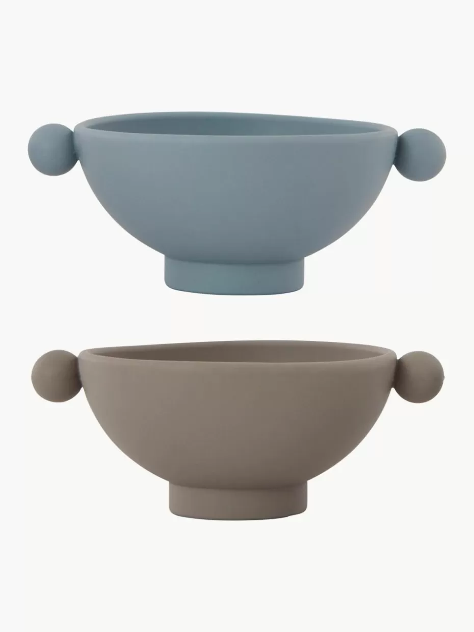 Kindergeschirr-Oyoy Living Design Kinderschälchen Inka, 2er-Set Greige, Graublau