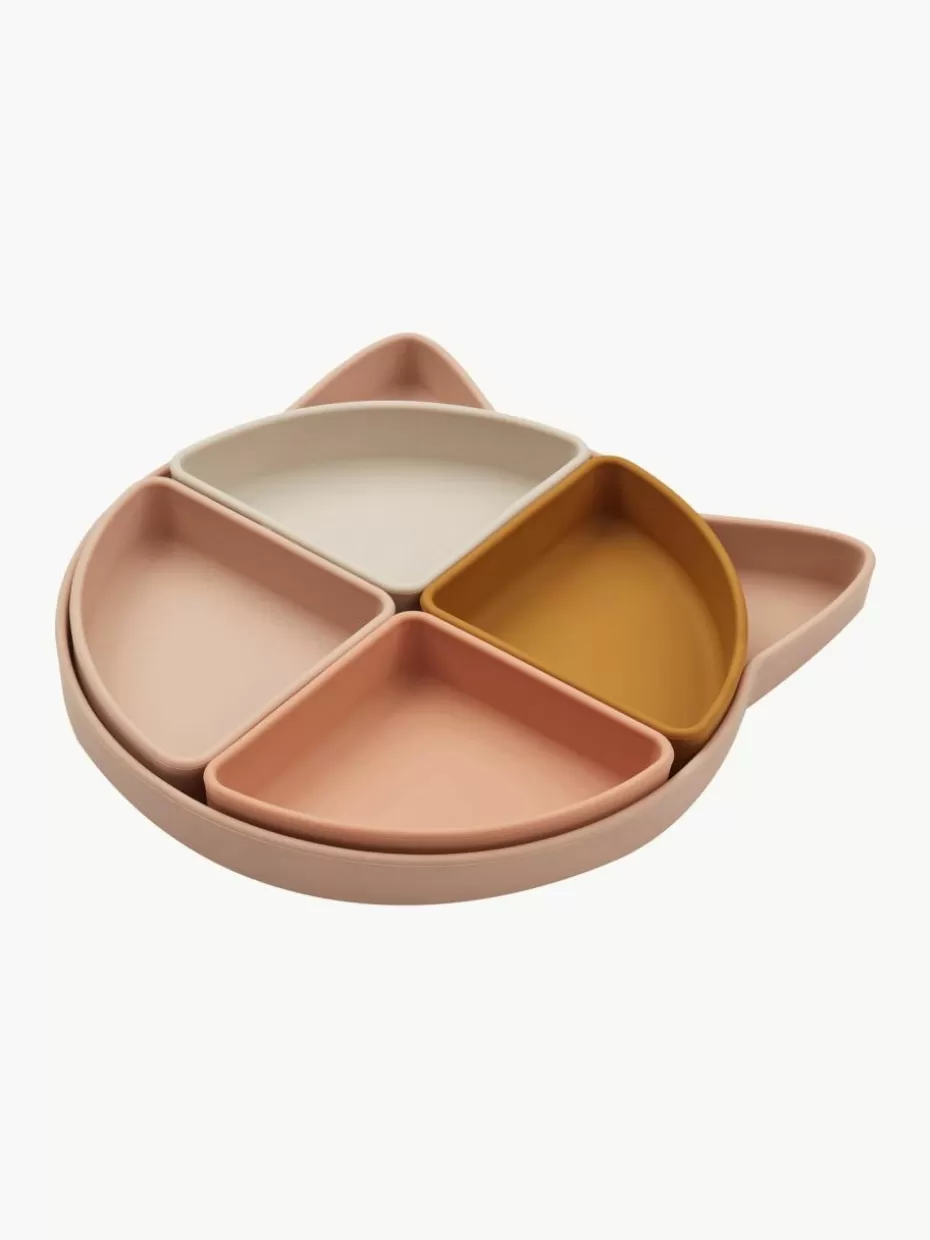 Kindergeschirr-Liewood Kinderteller Arne mit Unterteilungen, 5er-Set Beige, Rosatöne, Braun