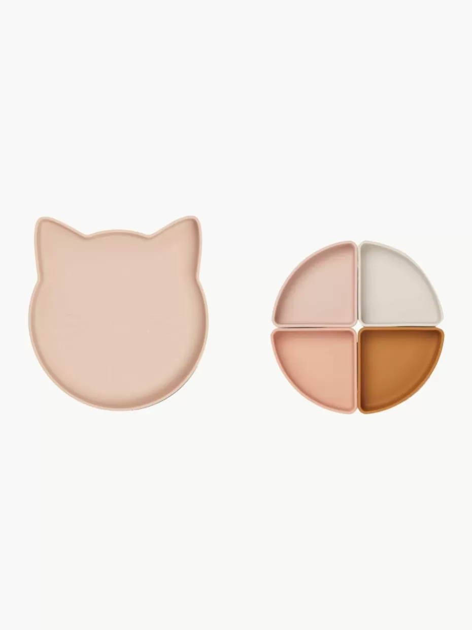 Kindergeschirr-Liewood Kinderteller Arne mit Unterteilungen, 5er-Set Beige, Rosatöne, Braun