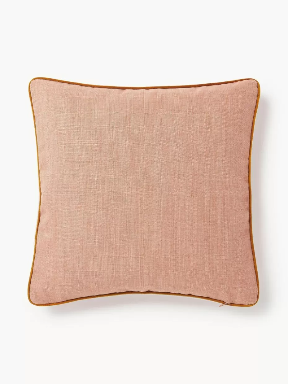 Dekokissen-Westwing Collection Kissenhülle Cressida mit zweifarbiger Kederumrandung Peach