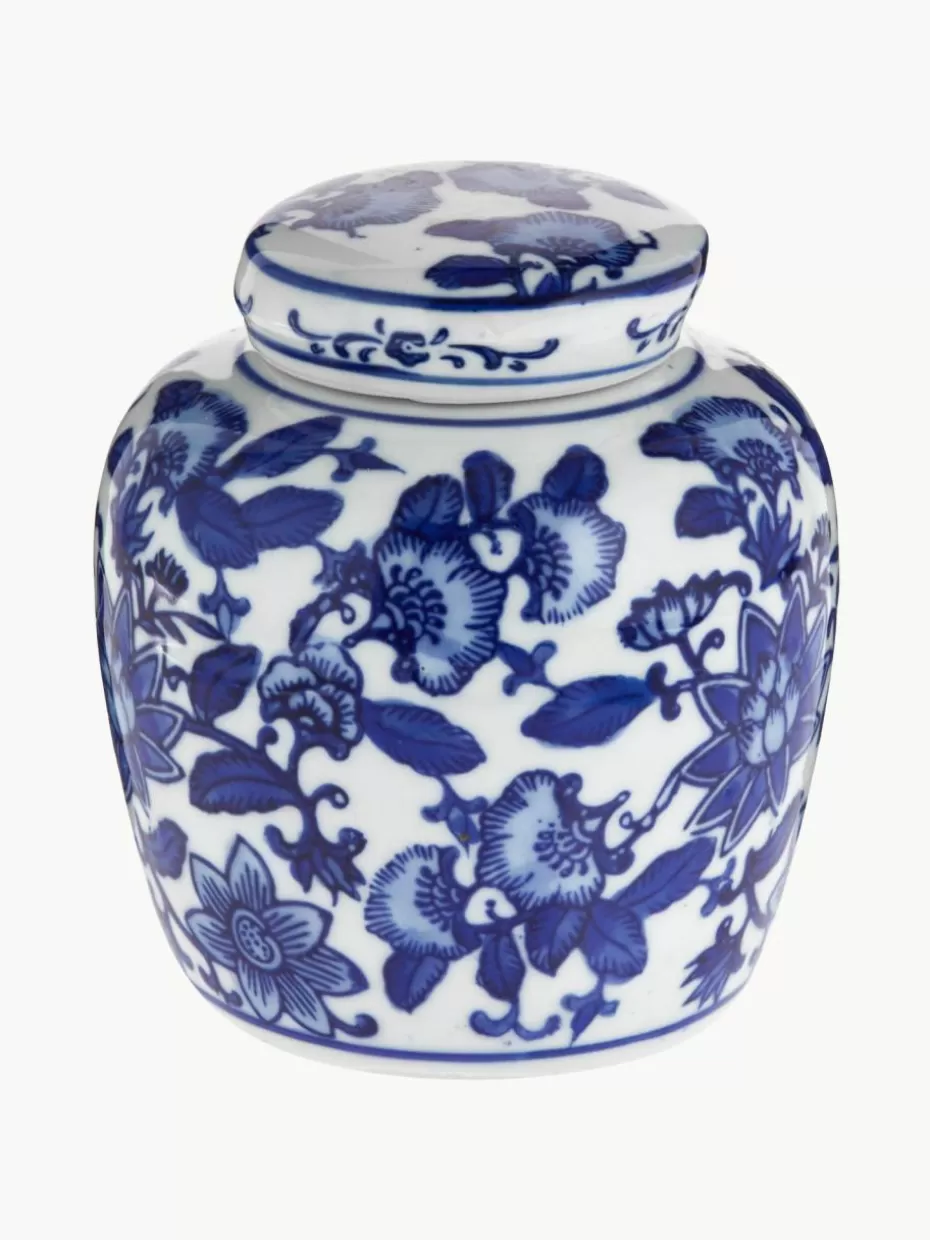 Romantische Details | Vasen-Westwing Kleine Deckelvase Annabelle aus Porzellan, H 13 cm