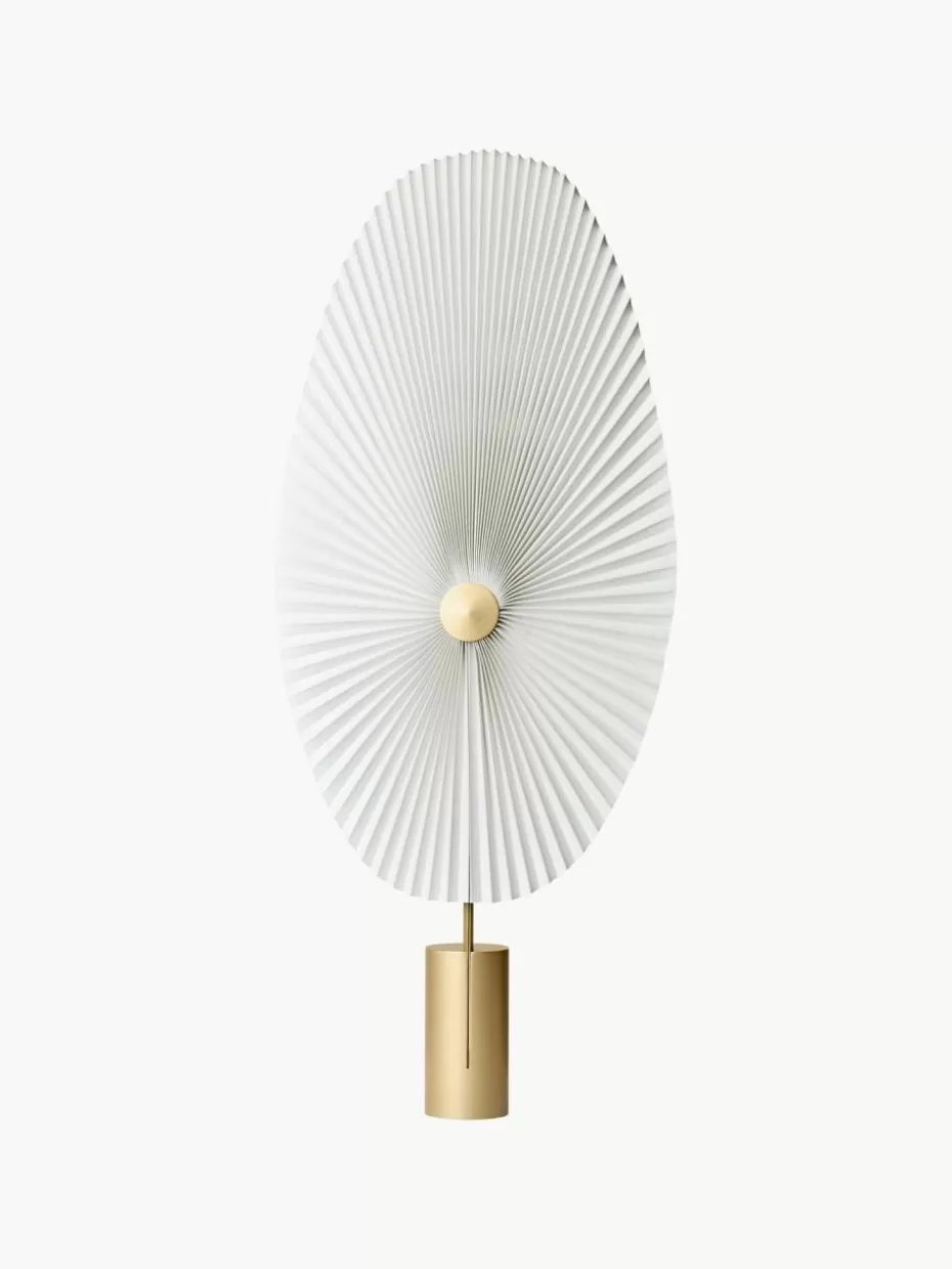 Led-Stehleuchten-Gejst Kleine dimmbare LED-Stehlampe Liris Weiß, Goldfarben