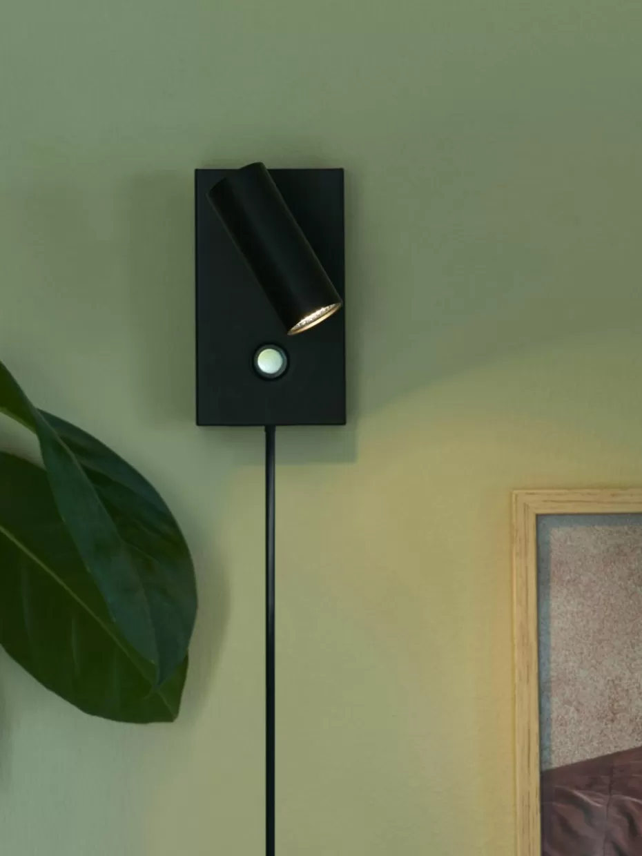 Led-Wandleuchten | Wandstrahler-Westwing Kleine dimmbare LED-Wandleuchte Omari mit Stecker Schwarz