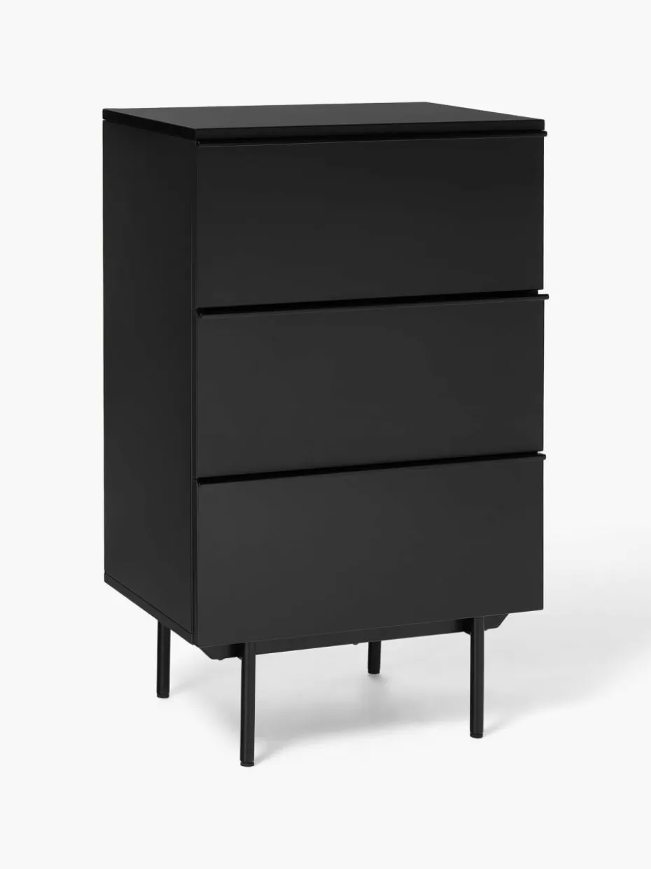 Kommoden & Sideboards-Westwing Collection Kleine Holz-Kommode Elona Schwarz, matt