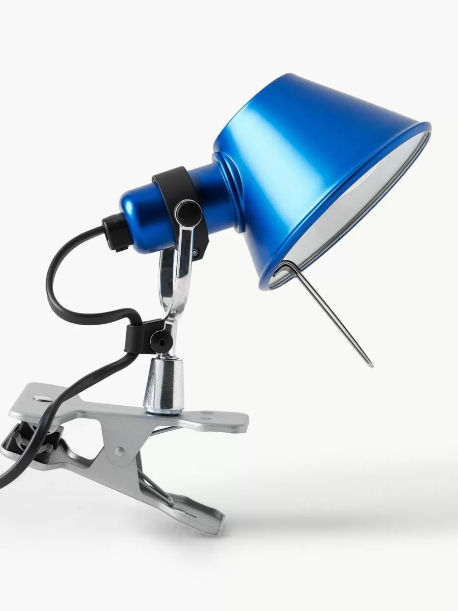 Schreibtischlampen-Artemide Kleine Klemm-Schreibtischlampe Tolomeo Micro Pinza Blau
