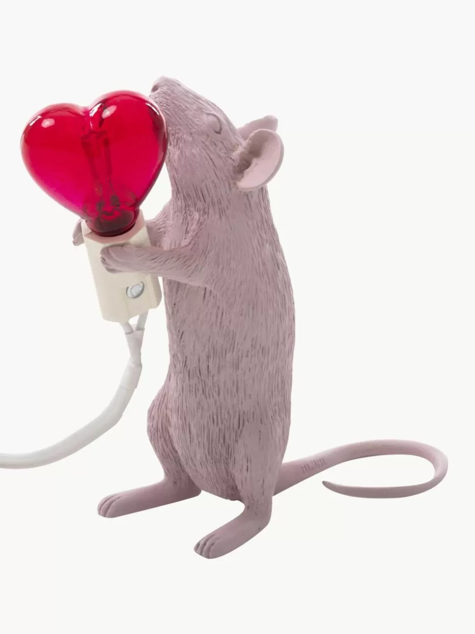 Led-Tischleuchten | Nachttischlampen-Seletti Kleine LED-Tischlampe Mouse mit USB-Anschluss Rosa