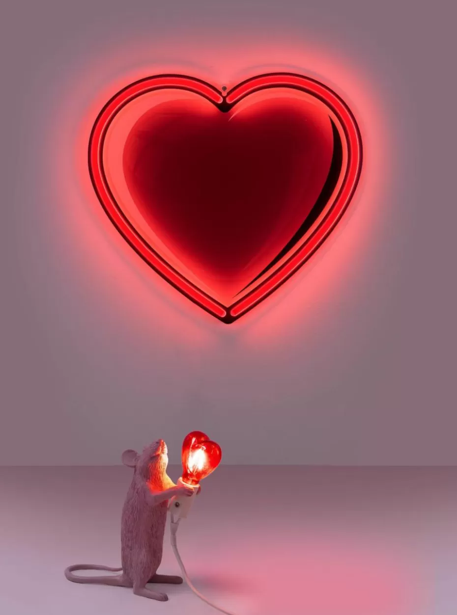 Led-Tischleuchten | Nachttischlampen-Seletti Kleine LED-Tischlampe Mouse mit USB-Anschluss Rosa