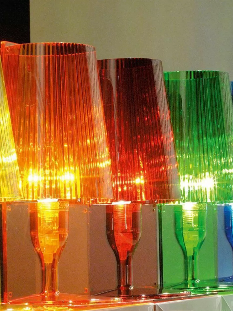 Led-Tischleuchten-Kartell Kleine LED-Tischlampe Take Terrakotta, transparent