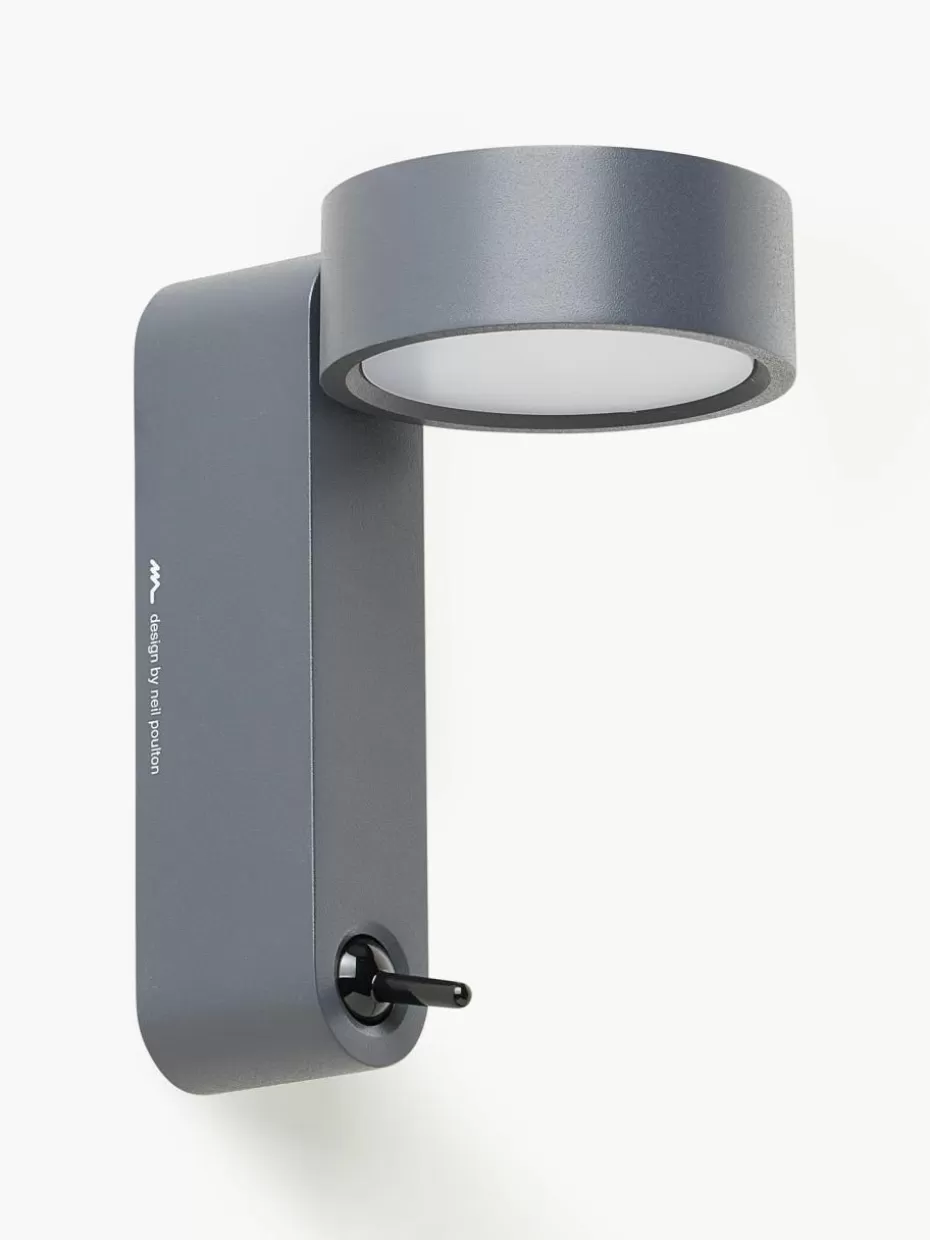 Wandstrahler-Martinelli Luce Kleine LED-Wandleuchte Toggle mit verstellbarem Lampenschirm Anthrazit, matt