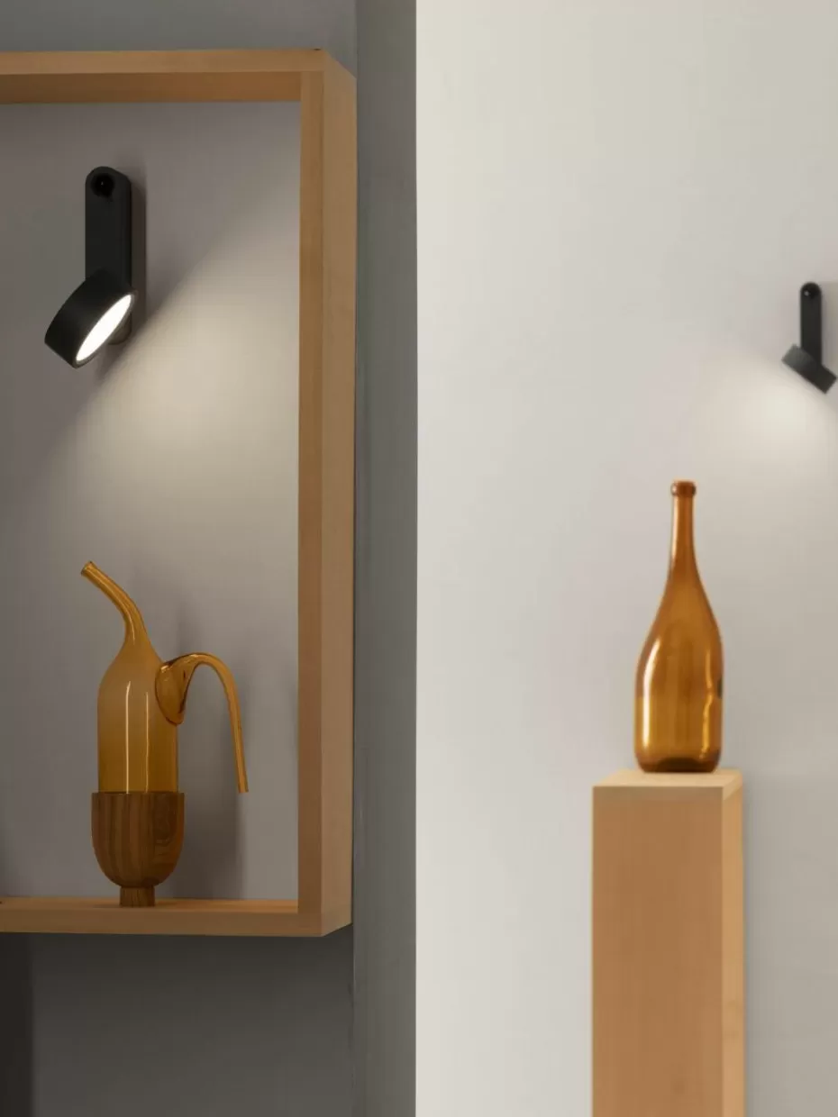 Wandstrahler-Martinelli Luce Kleine LED-Wandleuchte Toggle mit verstellbarem Lampenschirm Anthrazit, matt