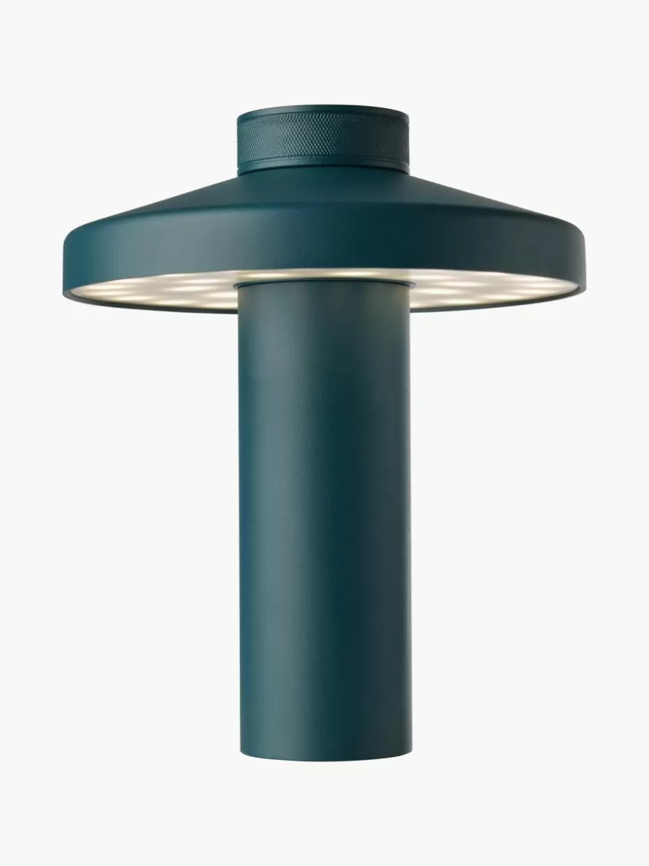 Outdoor Tischlampen | Led-Tischleuchten-Sompex Kleine mobile LED-Außenleuchte Turn, dimmbar Petrol