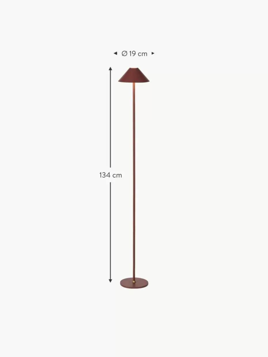 Led-Stehleuchten-Halo Design Kleine mobile LED-Stehlampe Hygge, dimmbar Weinrot