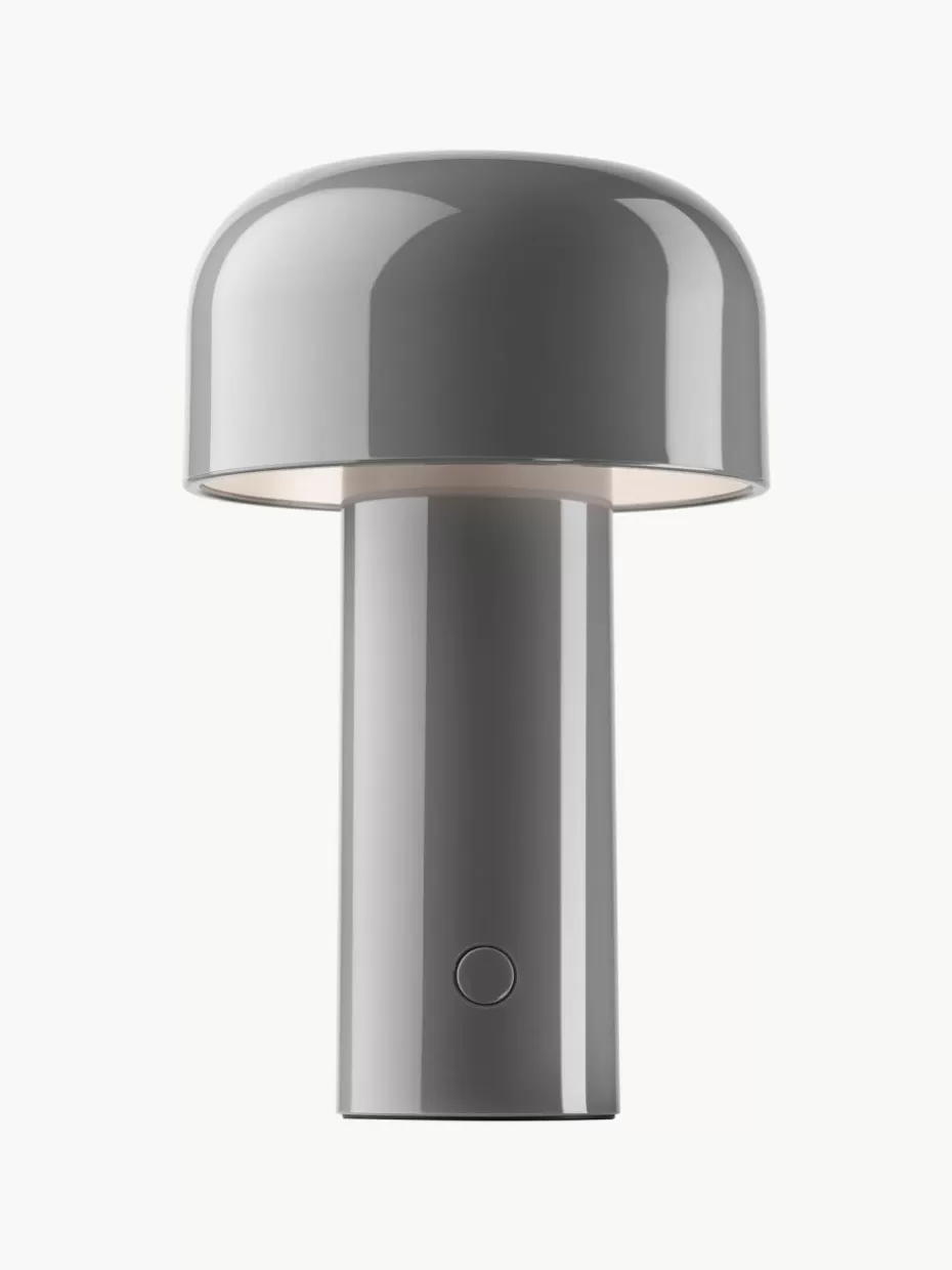 Led-Tischleuchten | Kabellose Tischlampen-Flos Kleine mobile LED-Tischlampe Bellhop, dimmbar Grau, glänzend