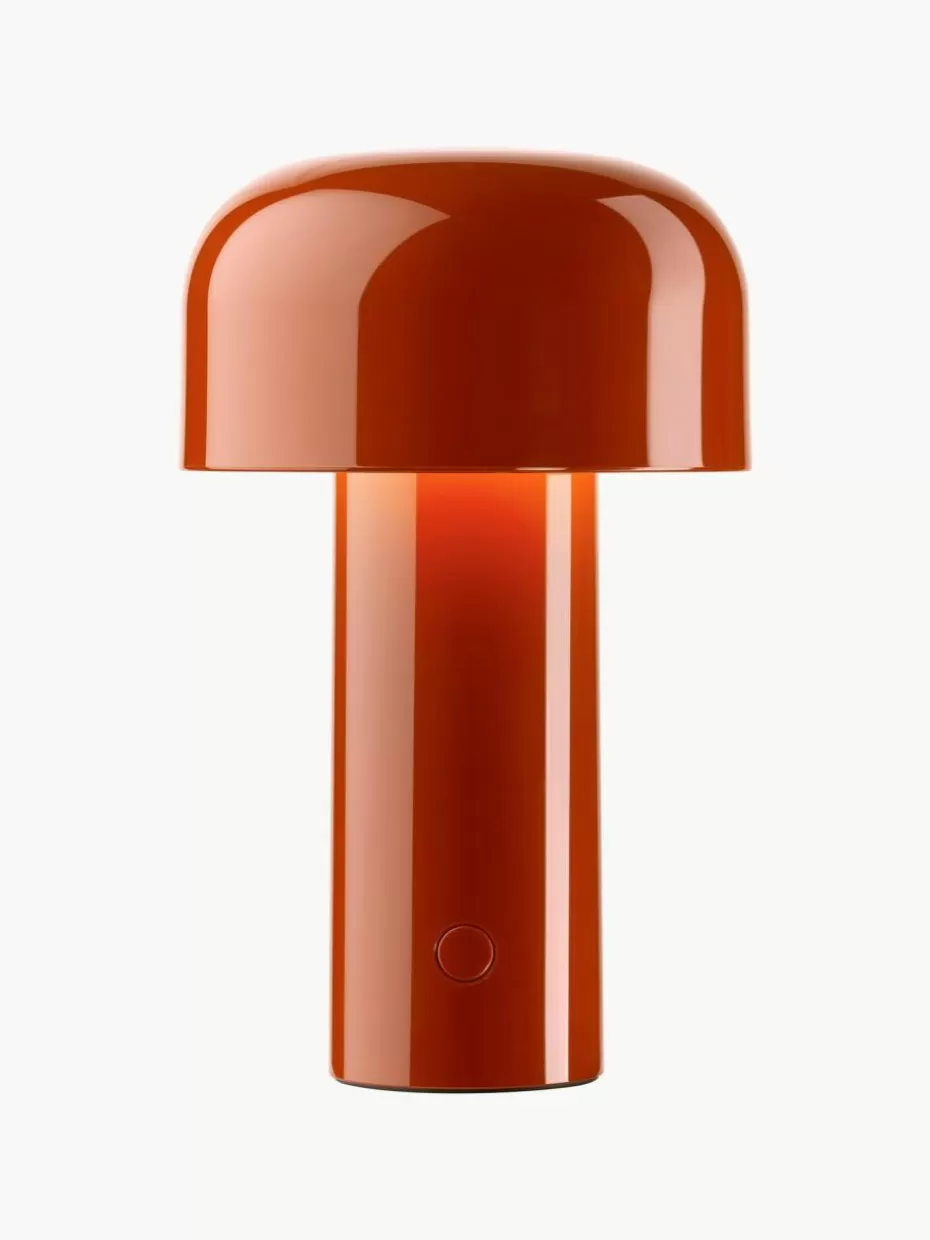 Led-Tischleuchten | Kabellose Tischlampen-Flos Kleine mobile LED-Tischlampe Bellhop, dimmbar Rot, glänzend