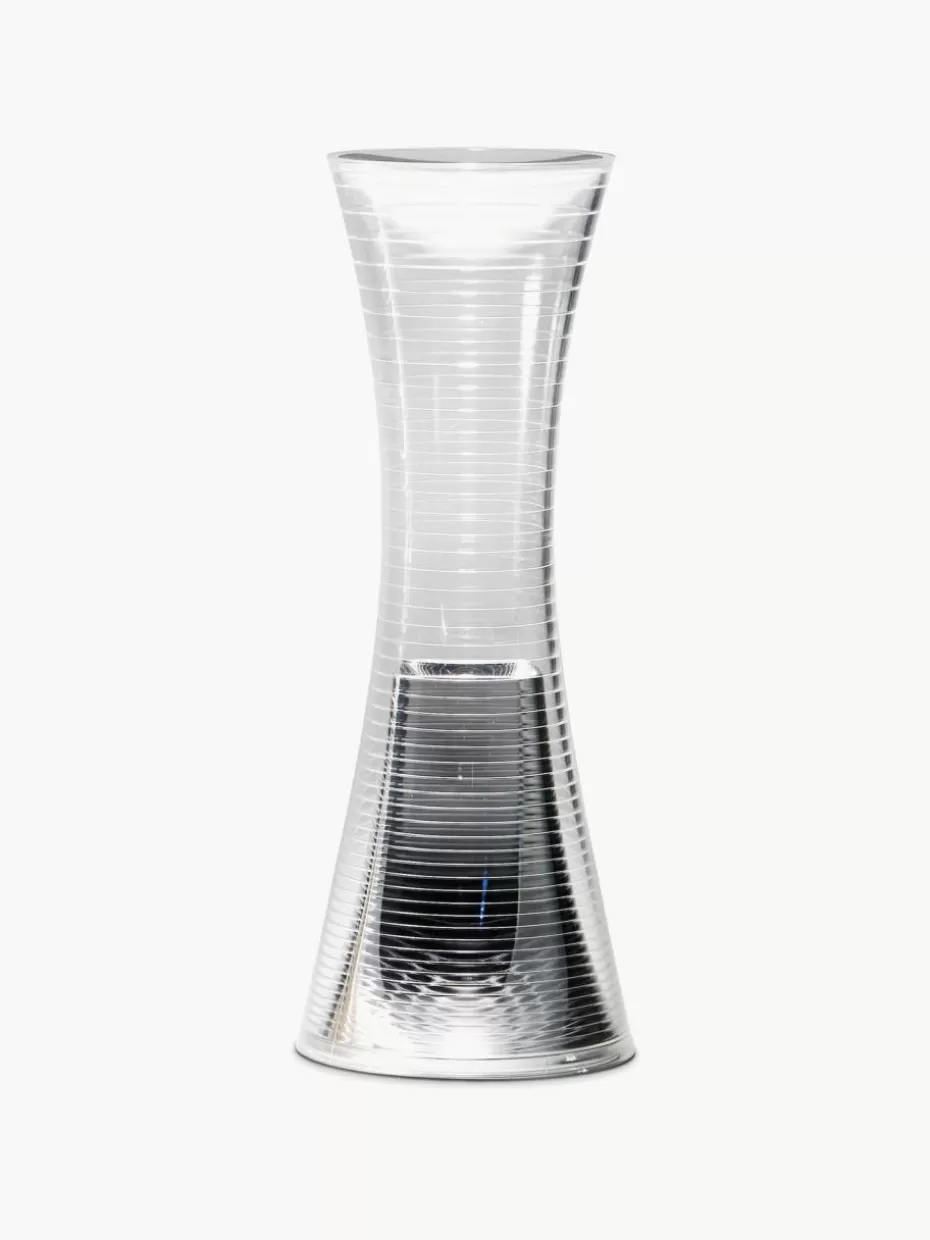 Led-Tischleuchten | Kabellose Tischlampen-Artemide Kleine mobile LED-Tischlampe Come Together Transparent, Silberfarben