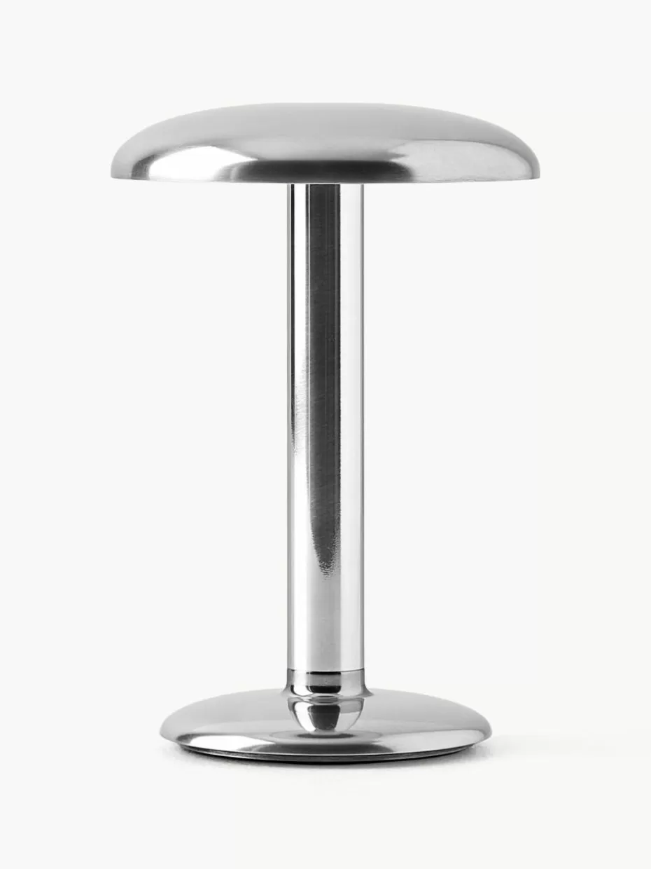 Led-Tischleuchten | Kabellose Tischlampen-Flos Kleine mobile LED-Tischlampe Gustave, dimmbar Silberfarben, glänzend