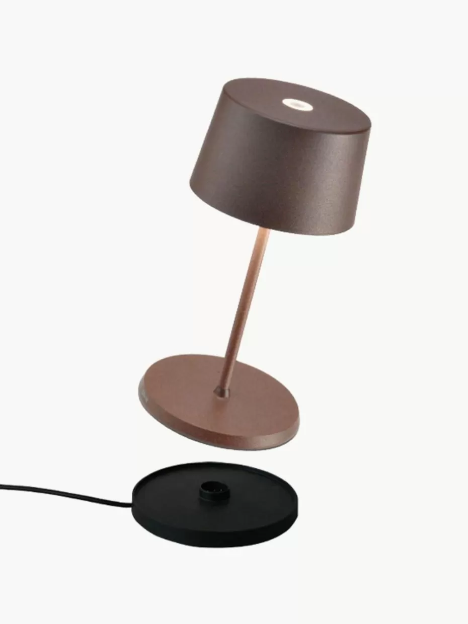 Outdoor Tischlampen | Led-Tischleuchten-Zafferano Kleine mobile LED-Tischlampe Olivia Pro, dimmbar Nougat