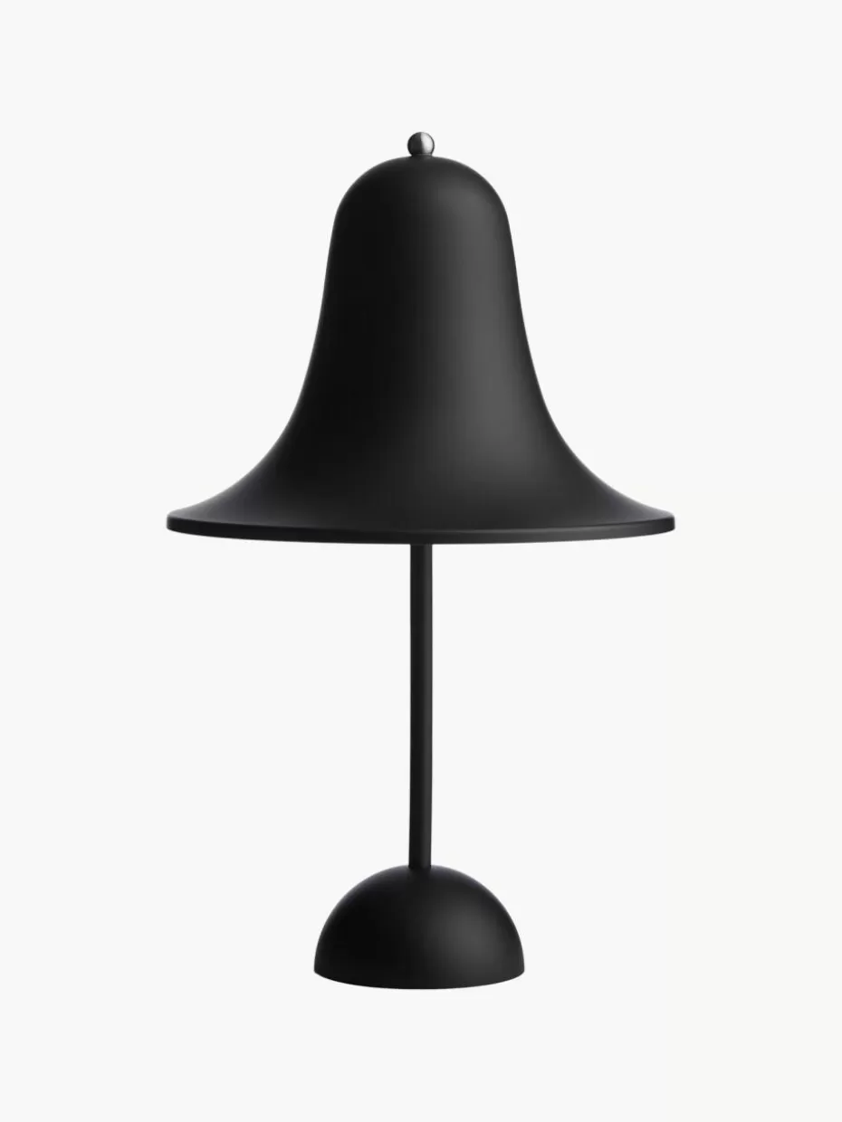 Kabellose Tischlampen-Verpan Kleine mobile LED-Tischlampe Pantop, Design Verner Panton Schwarz, matt