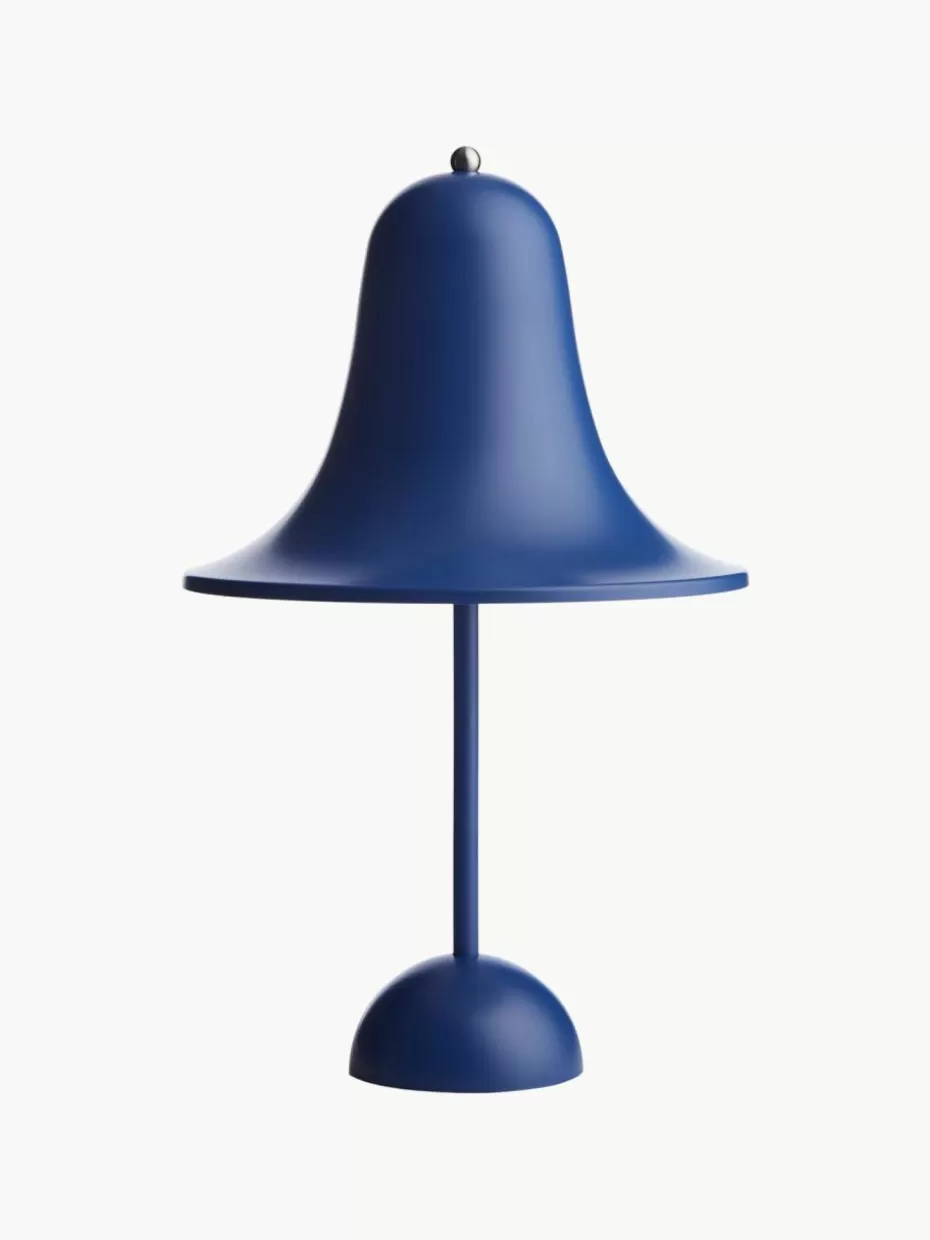 Kabellose Tischlampen-Verpan Kleine mobile LED-Tischlampe Pantop, Design Verner Panton Dunkelblau, matt