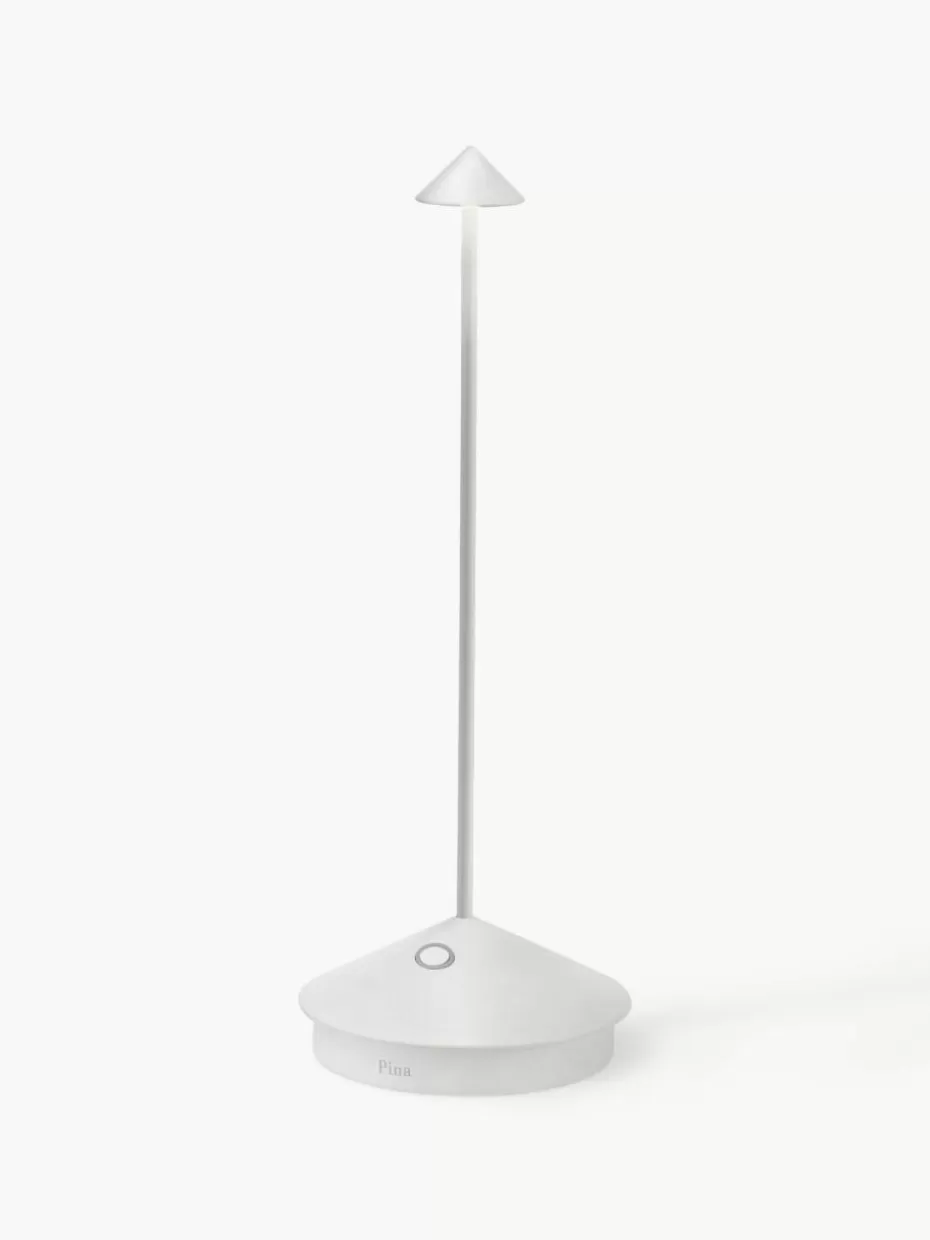 Outdoor Tischlampen | Led-Tischleuchten-Zafferano Kleine mobile LED-Tischlampe Pina, dimmbar Weiß