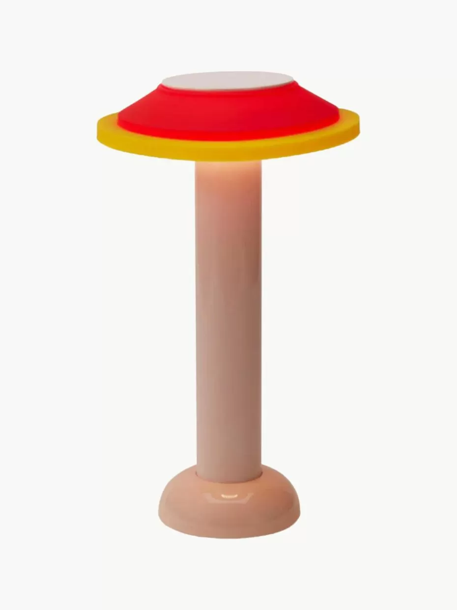 Led-Tischleuchten | Kabellose Tischlampen-Sowden Kleine mobile LED-Tischlampe PL2, dimmbar Peach, Korallrot, Gelb, Weiß
