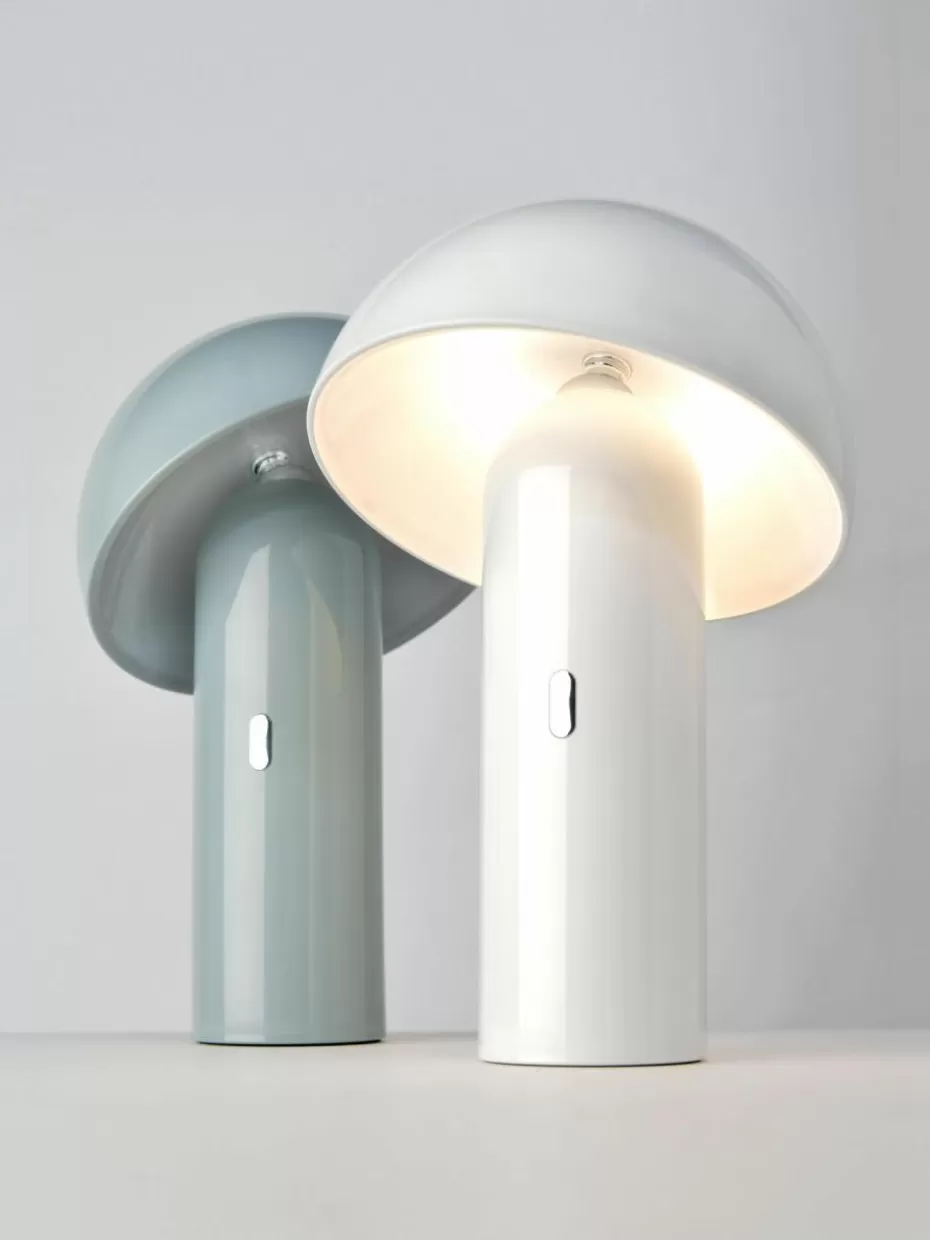 Led-Tischleuchten | Kabellose Tischlampen-Sompex Kleine mobile LED-Tischlampe Svamp, dimmbar Graublau