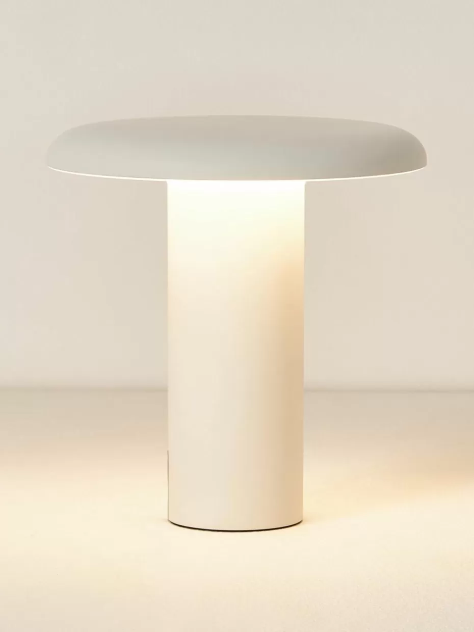 Led-Tischleuchten | Kabellose Tischlampen-Artemide Kleine mobile LED-Tischlampe Takku, dimmbar Weiß