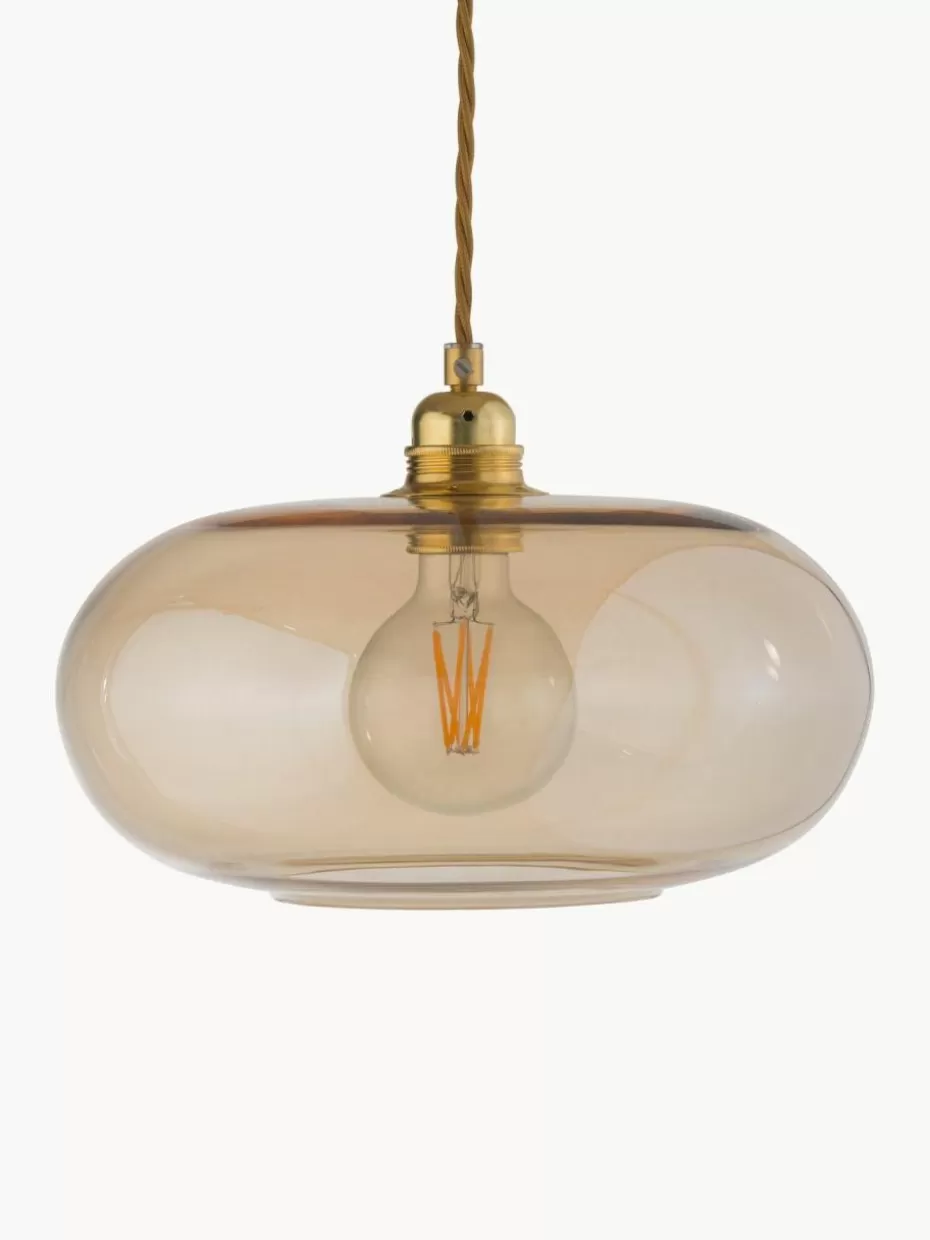 Pendelleuchten-Ebb & Flow Kleine Pendelleuchte Horizon, mundgeblasen Beige, Goldfarben