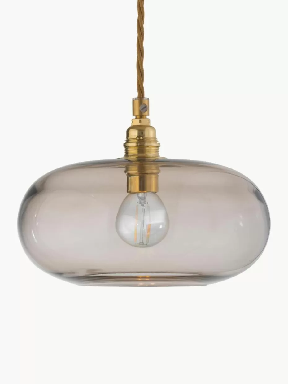 Pendelleuchten-Ebb & Flow Kleine Pendelleuchte Horizon, mundgeblasen Beige, Goldfarben