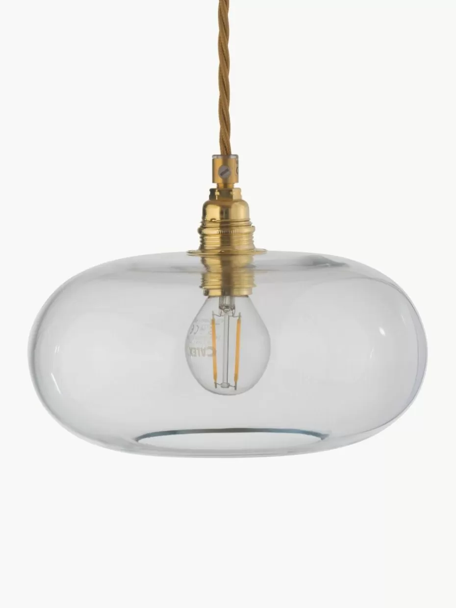 Pendelleuchten-Ebb & Flow Kleine Pendelleuchte Horizon, mundgeblasen Transparent, Goldfarben