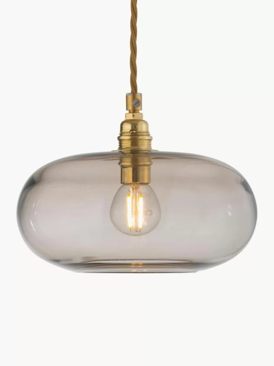Pendelleuchten-Ebb & Flow Kleine Pendelleuchte Horizon, mundgeblasen Beige, Goldfarben