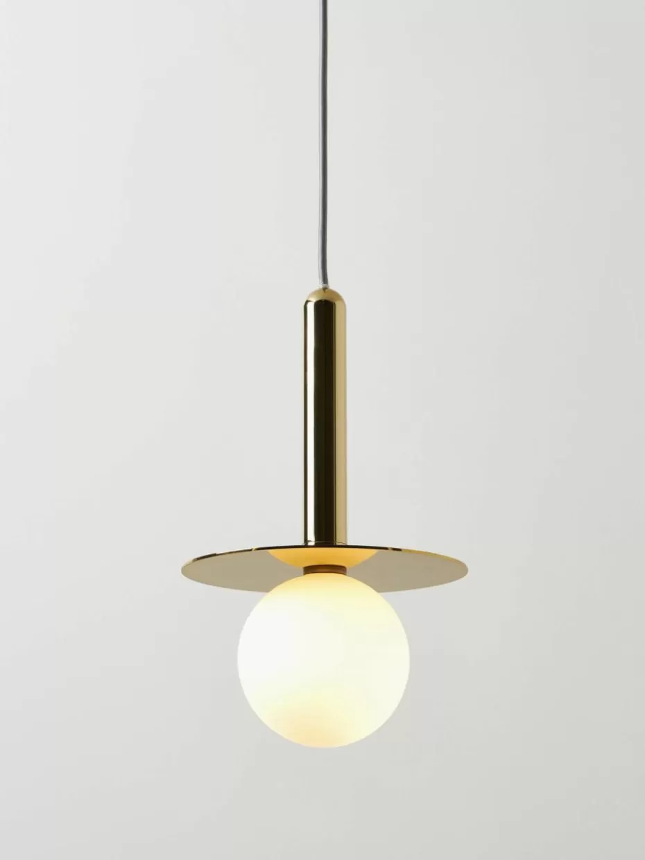Pendelleuchten-Houseof Kleine Pendelleuchte Plate Weiß, Goldfarben