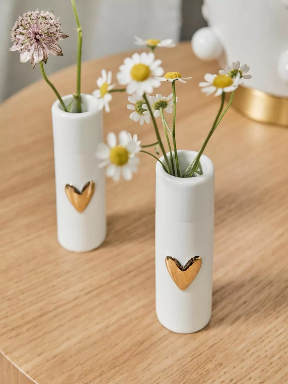 Vasen-Räder Kleine Porzellan-Vasen Heart, 2 Stück
