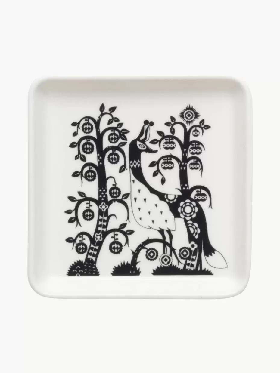 Weihnachtsgeschirr | Servierplatten & Schüsseln-iittala Kleine Servierplatte Taika aus Vitro-Porzellan Schwarz, Weiß