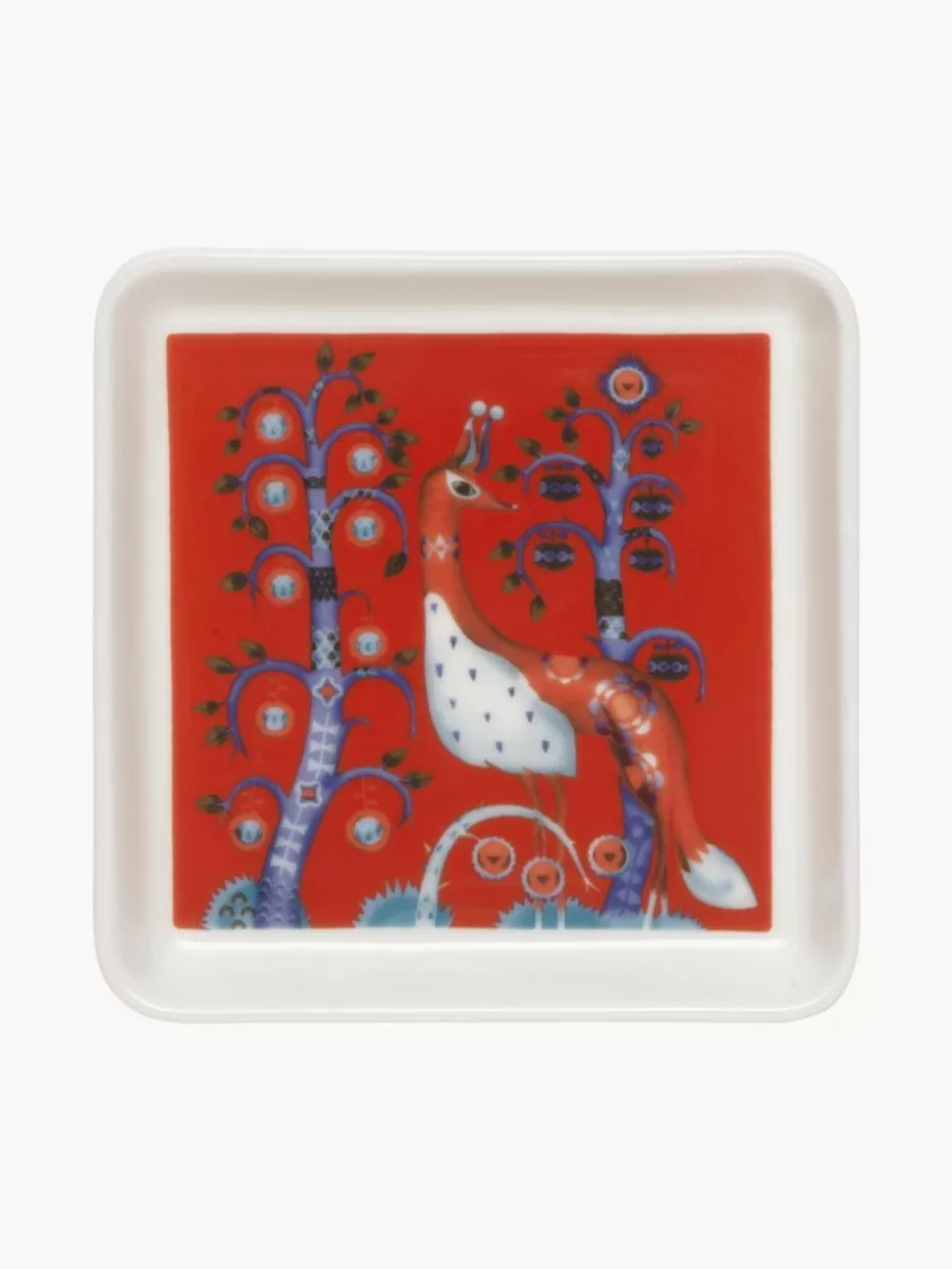 Weihnachtsgeschirr | Servierplatten & Schüsseln-iittala Kleine Servierplatte Taika aus Vitro-Porzellan Rot