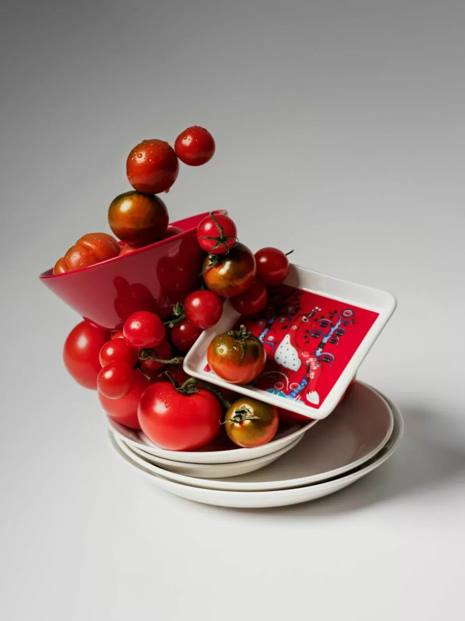 Weihnachtsgeschirr | Servierplatten & Schüsseln-iittala Kleine Servierplatte Taika aus Vitro-Porzellan Rot