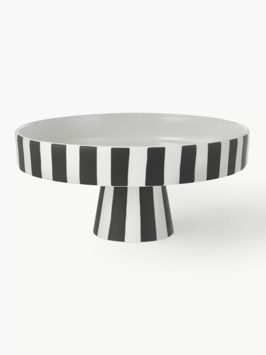 Servierplatten & Schüsseln-Oyoy Living Design Kleine Servierplatte Toppu aus Keramik Schwarz, Weiß