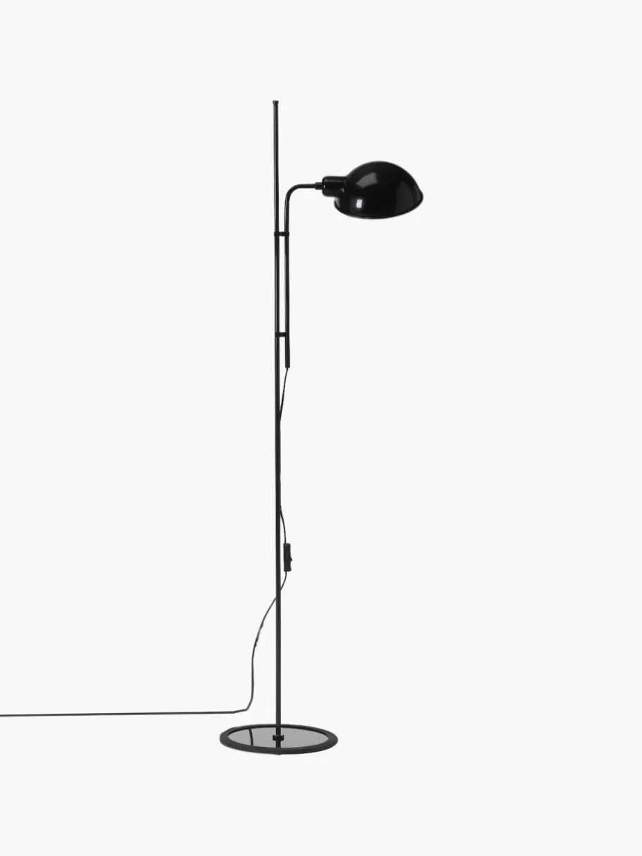 Leselampen-Marset Kleine Stehlampe Funiculí mit verstellbarem Lampenschirm Schwarz, glänzend