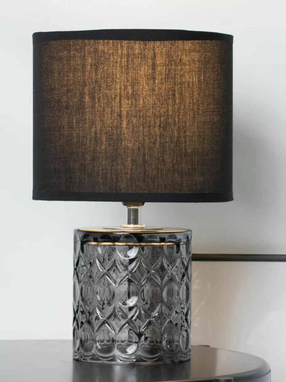 Nachttischlampen-Westwing Kleine Tischlampe Crystal Glow mit Glasfuß