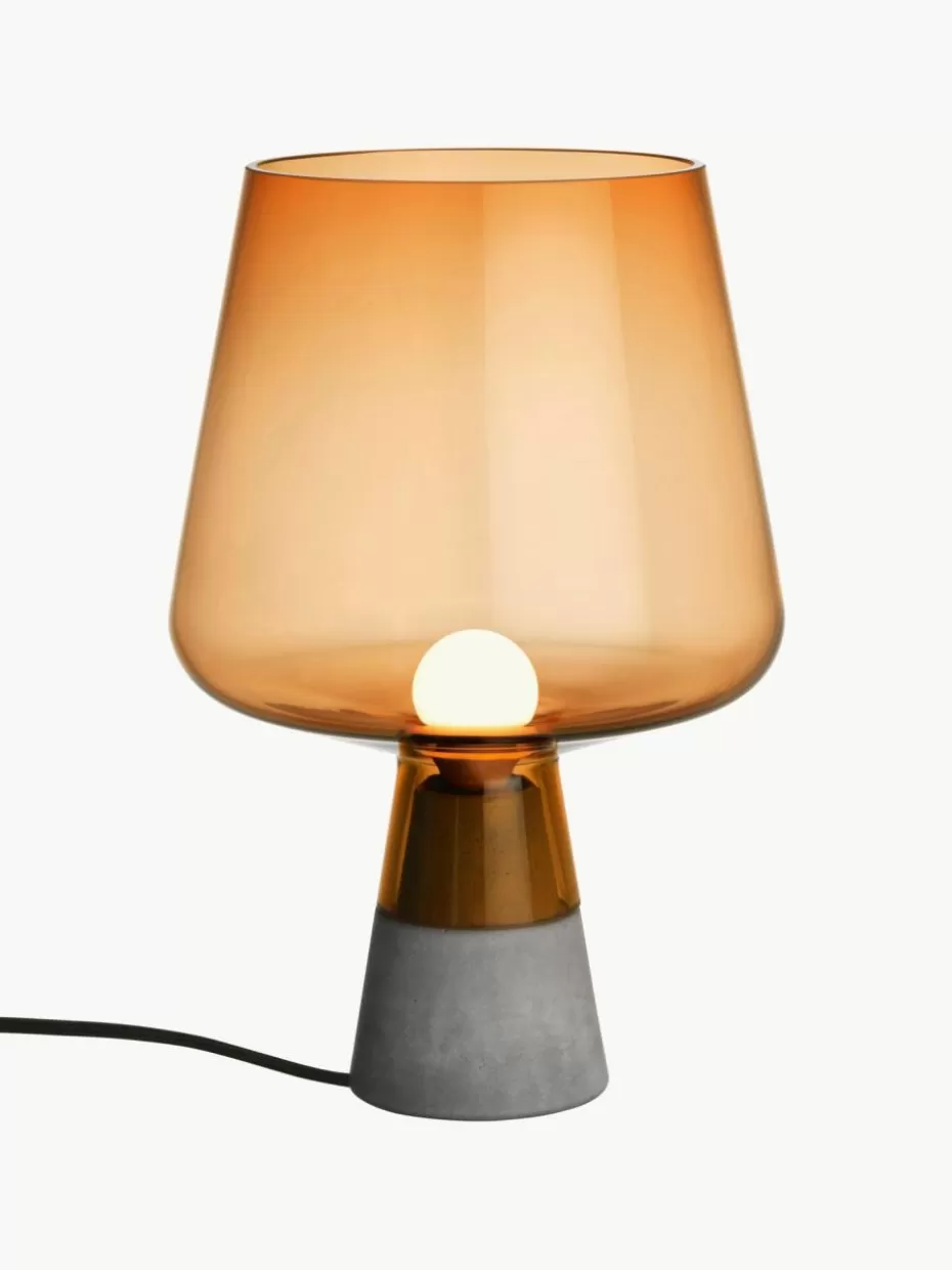 Nachttischlampen-iittala Kleine Tischlampe Leimu, mundgeblasen Braun, transparent