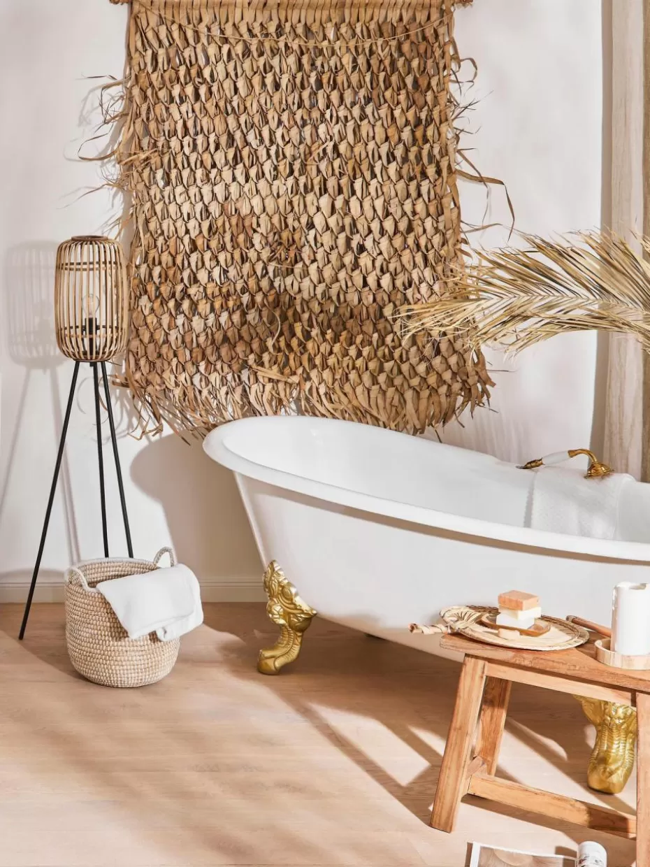 Tripod Stehlampen-Westwing Kleine Tripod Stehlampe Woodrow aus Rattan
