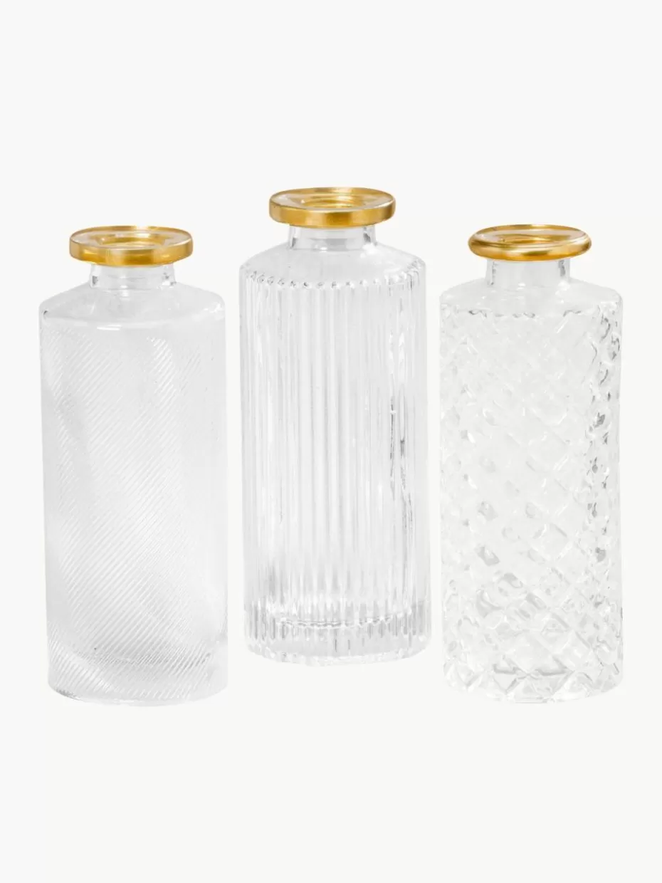 Vasen-Westwing Kleine Vasen Adore, 3er-Set Transparent, Goldfarben