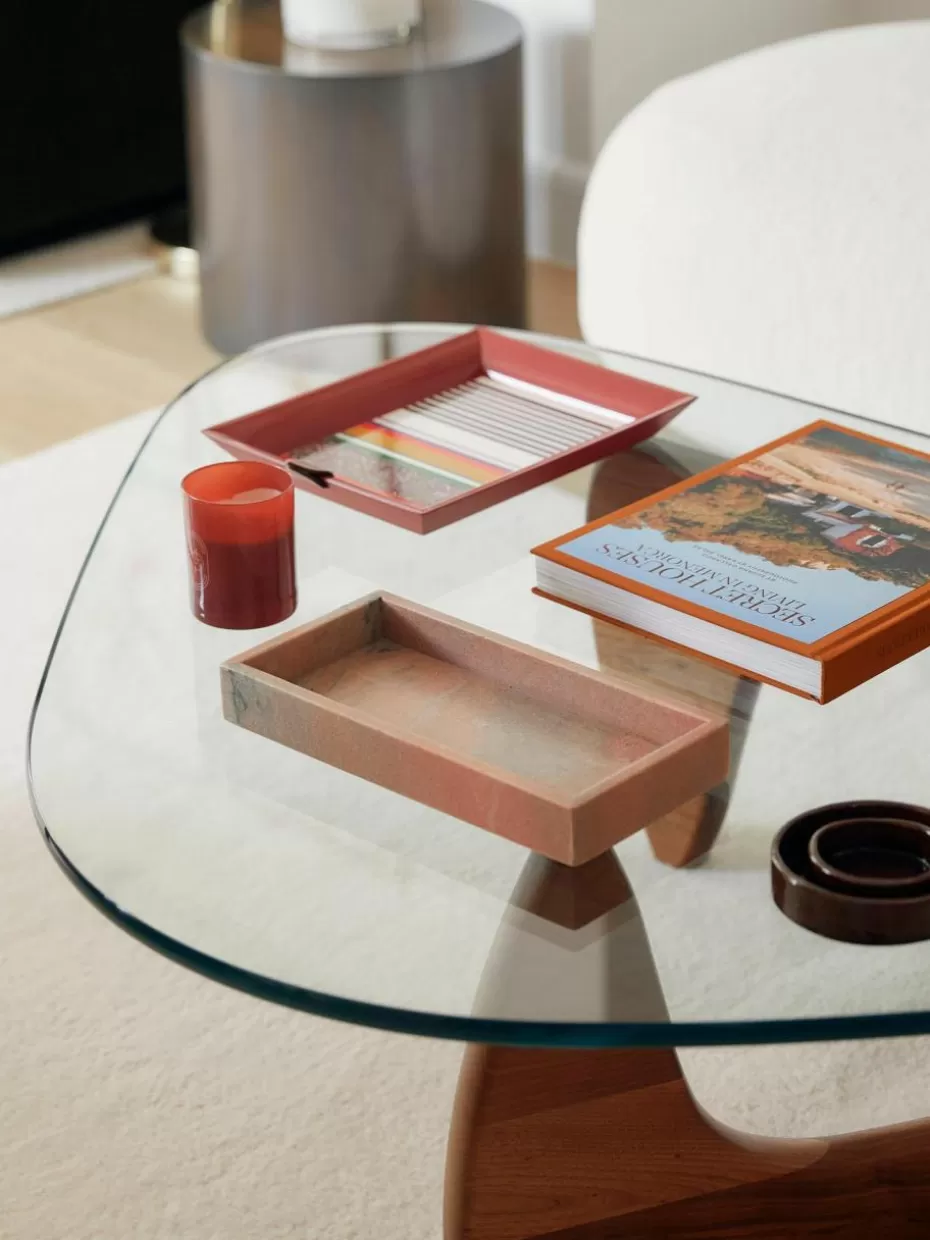 Dekotabletts-Westwing Collection Kleines Deko-Tablett Venice aus Marmor Terrakotta, marmoriert