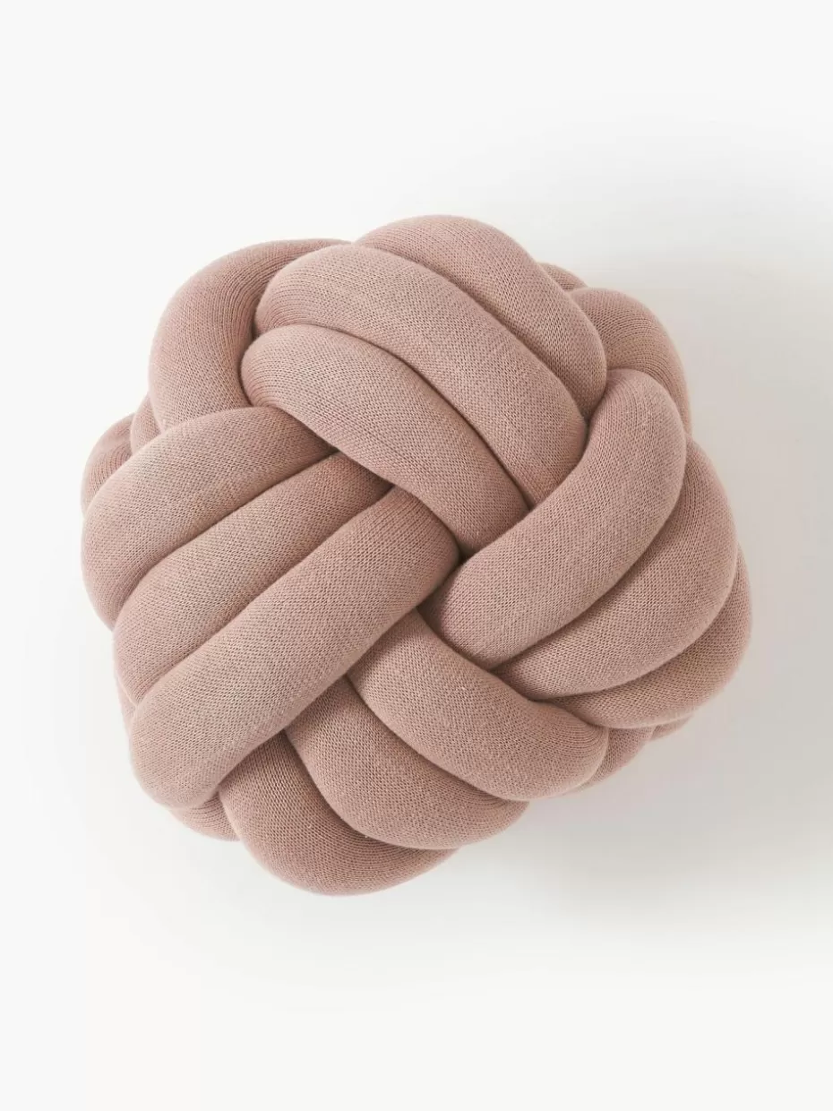 Dekokissen-Westwing Collection Knoten-Kissen Twist Altrosa