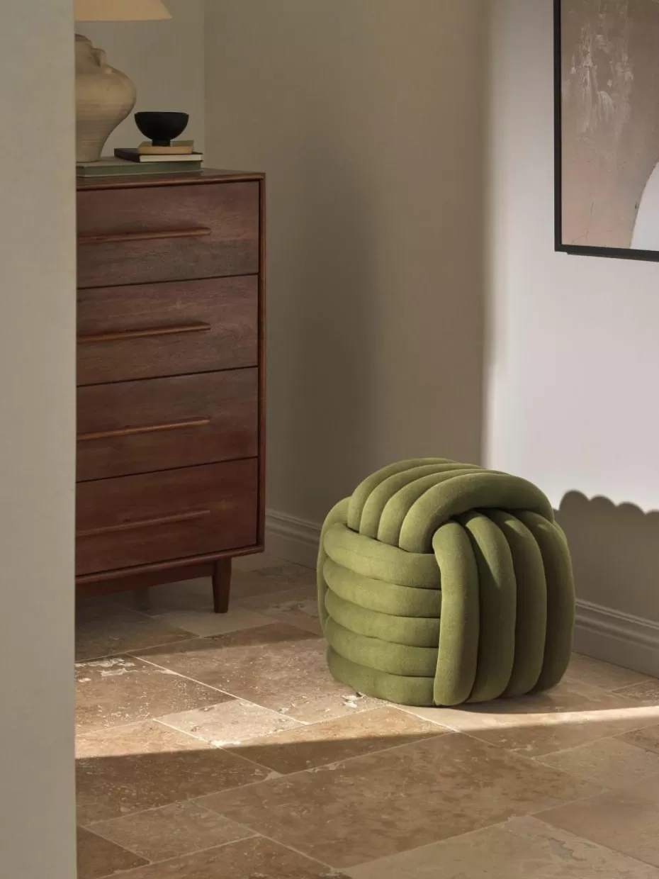 Bodenkissen & Poufs | Hocker-Westwing Collection Knoten-Pouf Twist Olivgrün